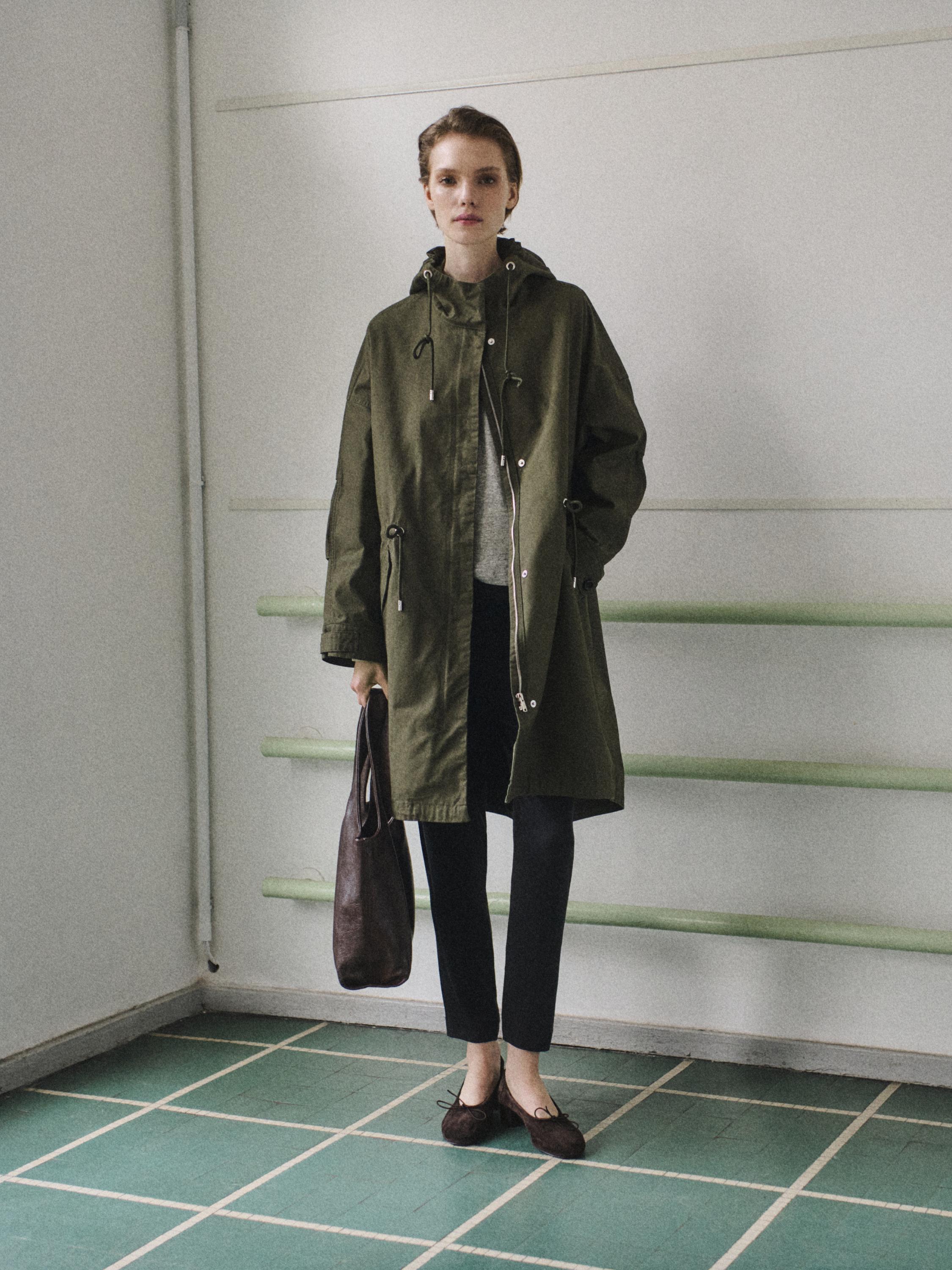 Parka longue en coton