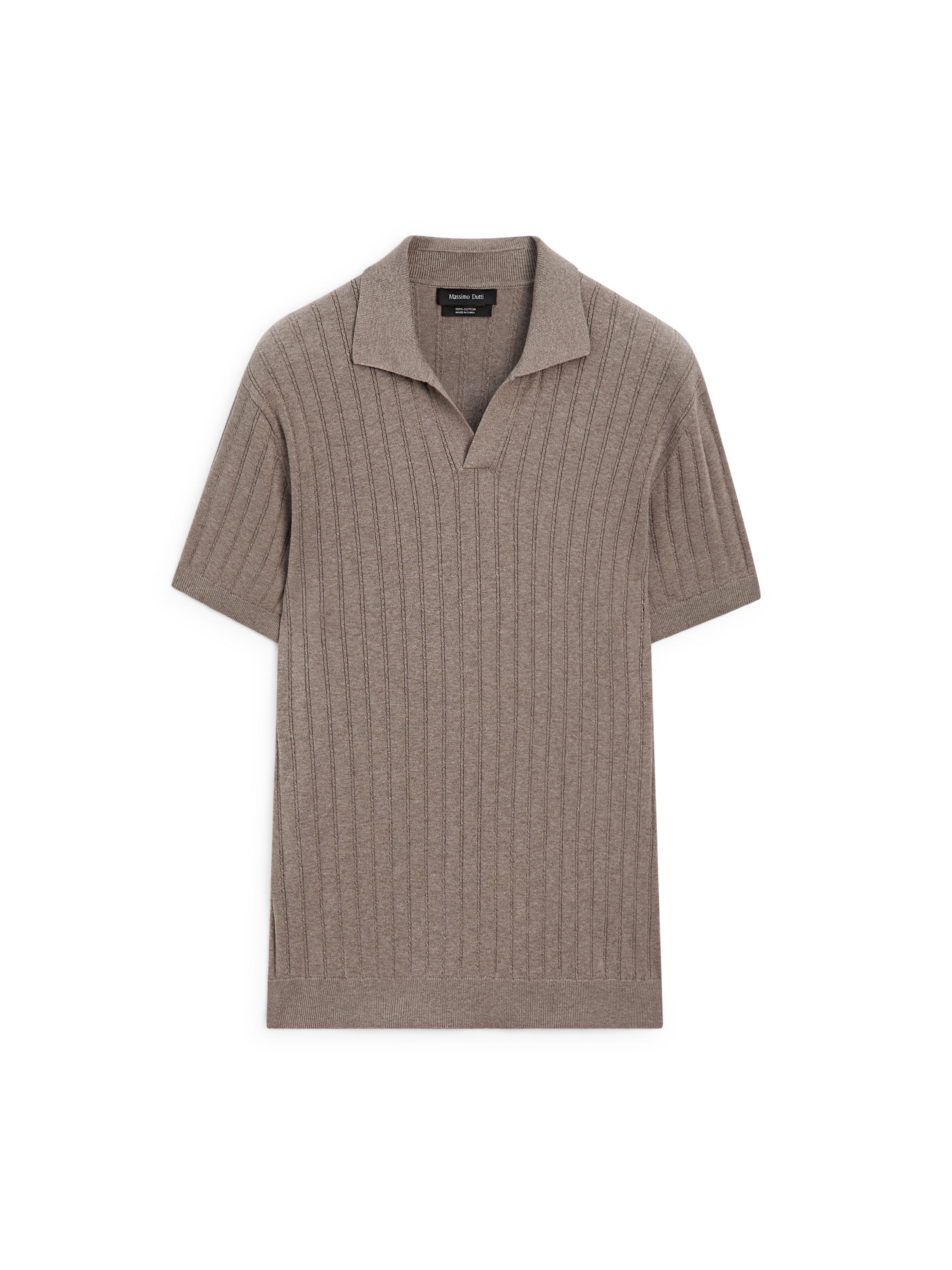 Cable-knit polo sweater — MINK