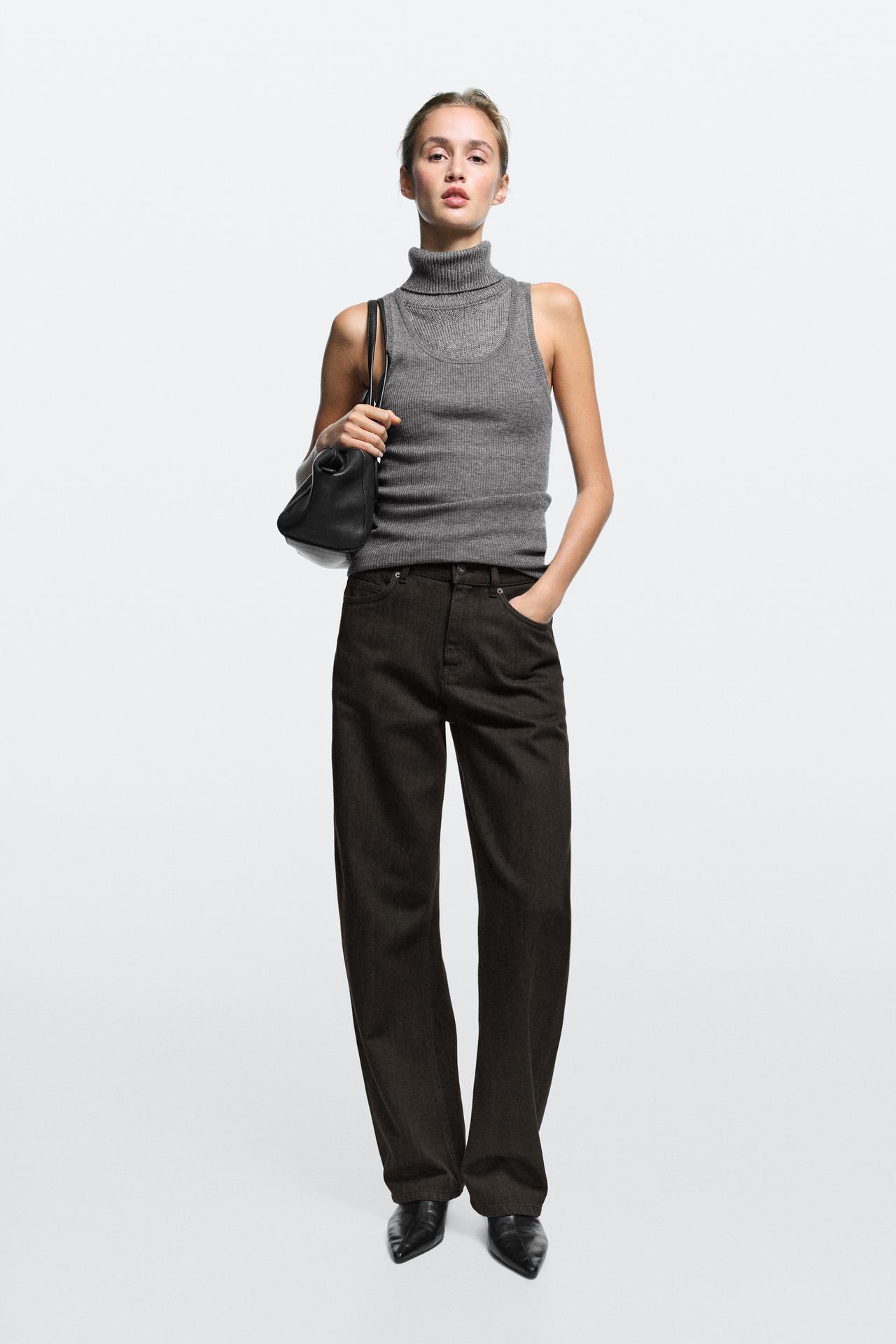 Relaxed fit barrel jeans — BROWN