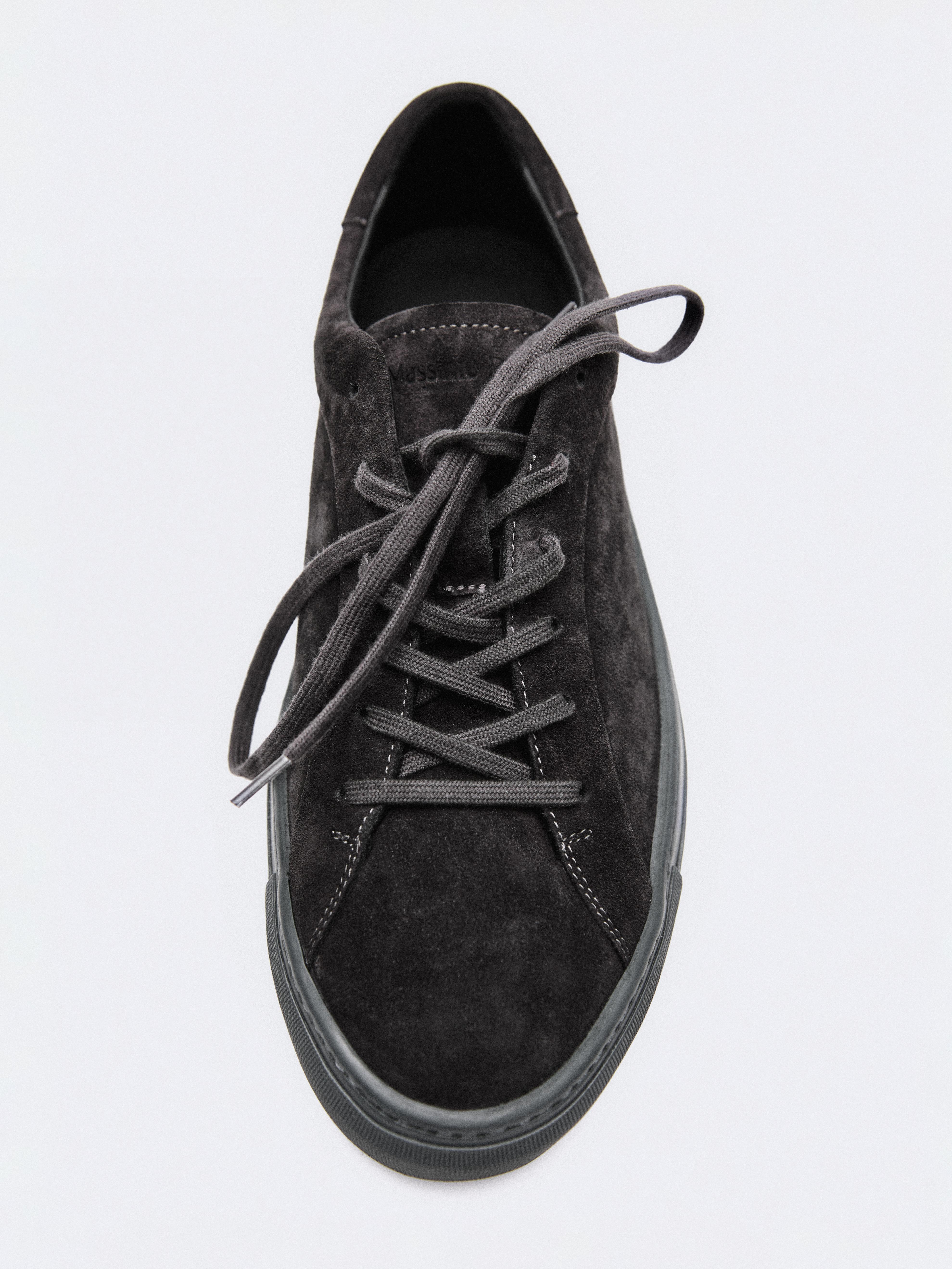 Split suede trainers