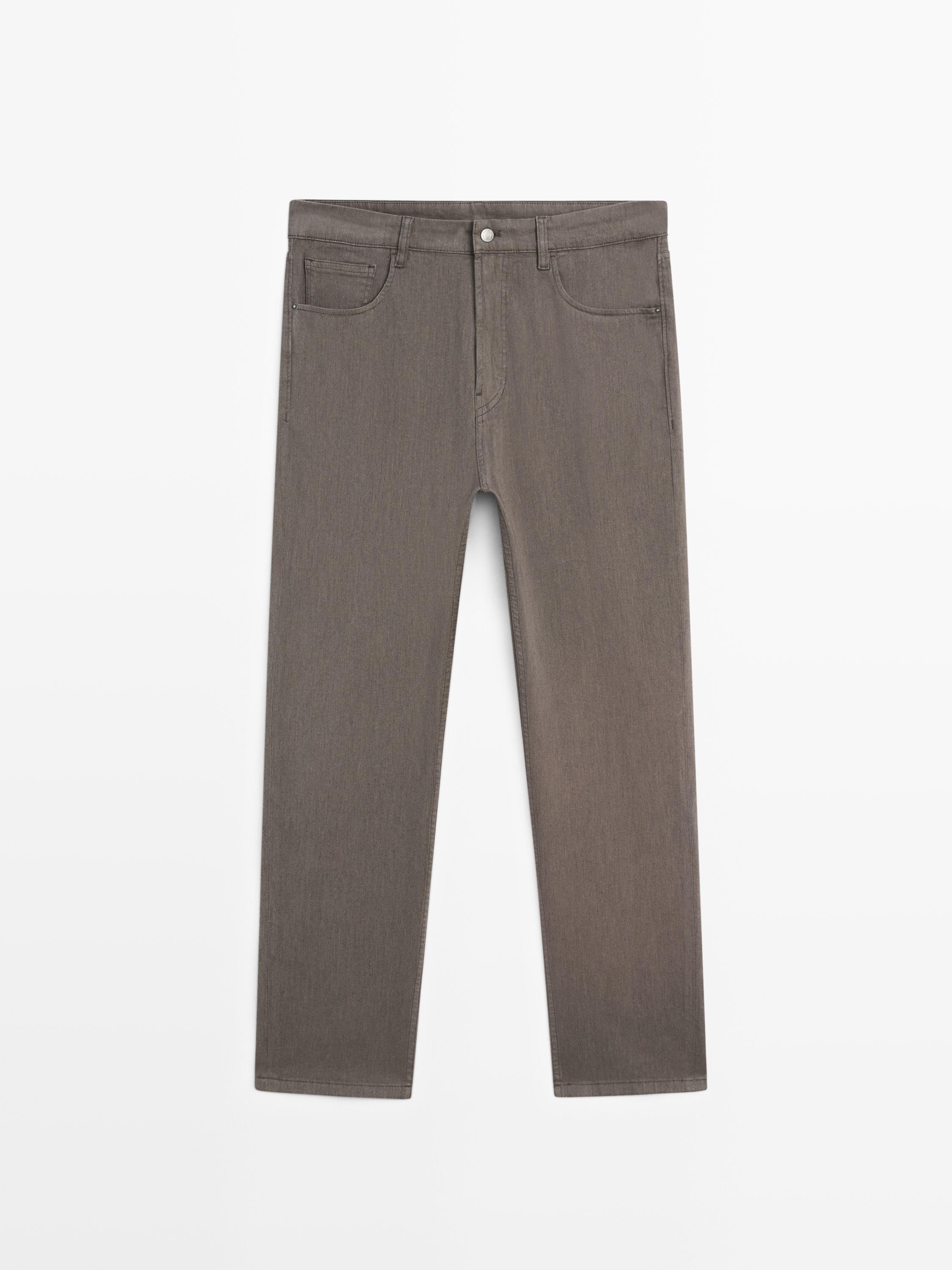 Tapered fit jeans — Greyish green