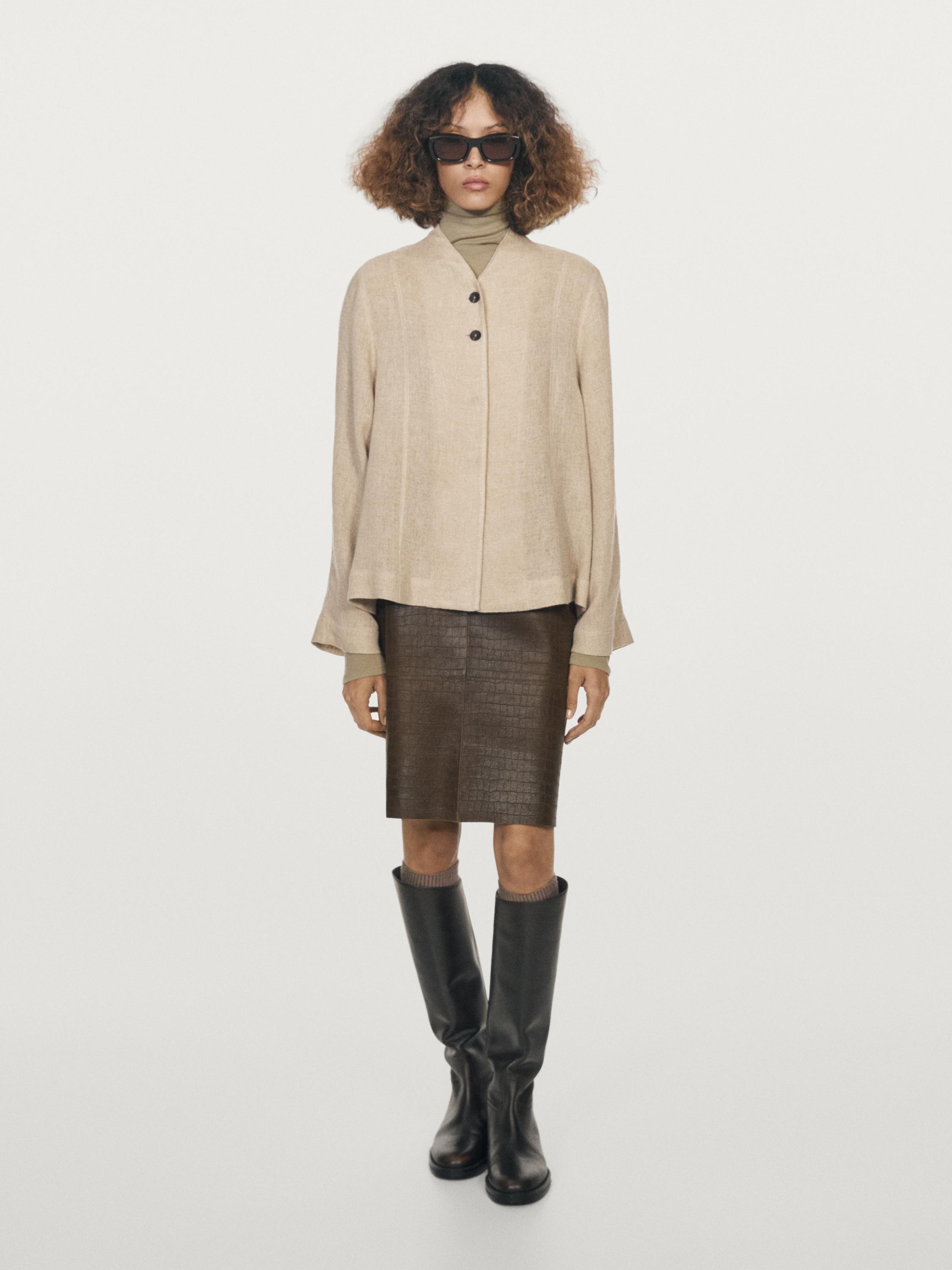 Falda corta piel efecto cocodrilo