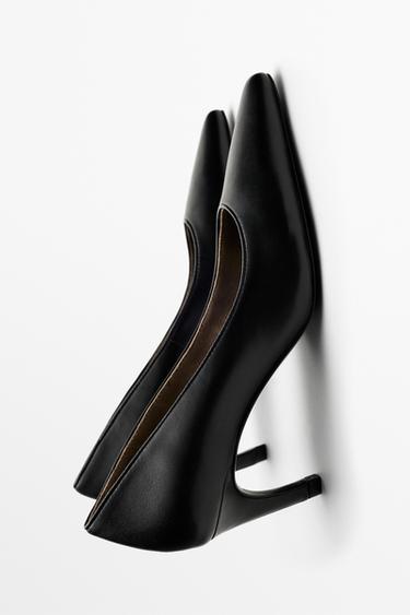Leather high-heel shoe — BLACK 4