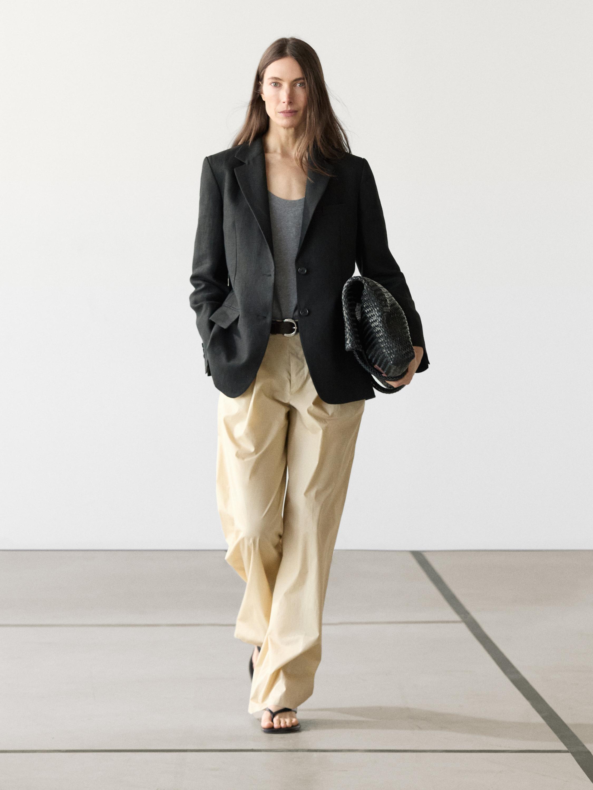 Pantalón wide leg algodón