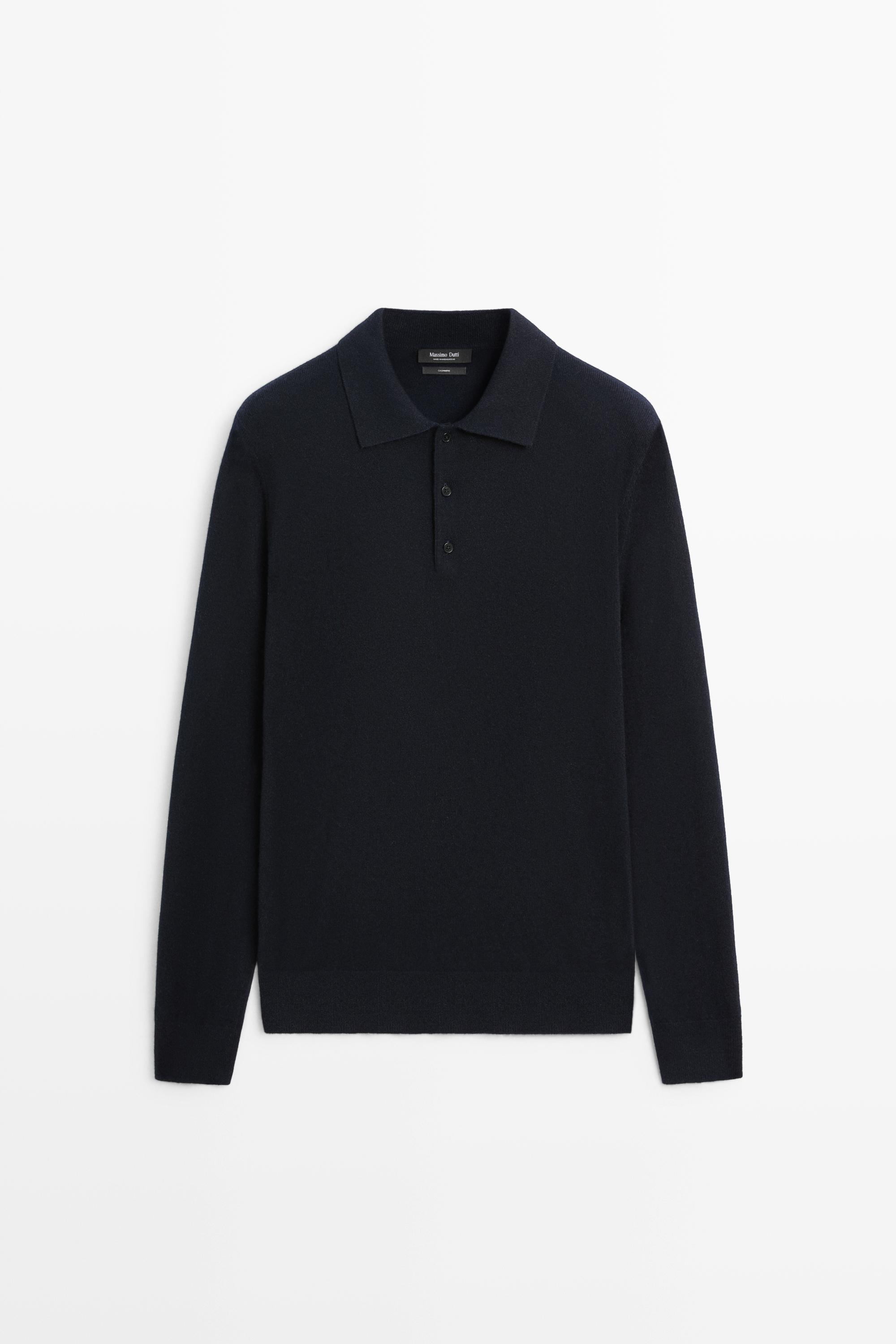 100% cashmere knit polo sweater