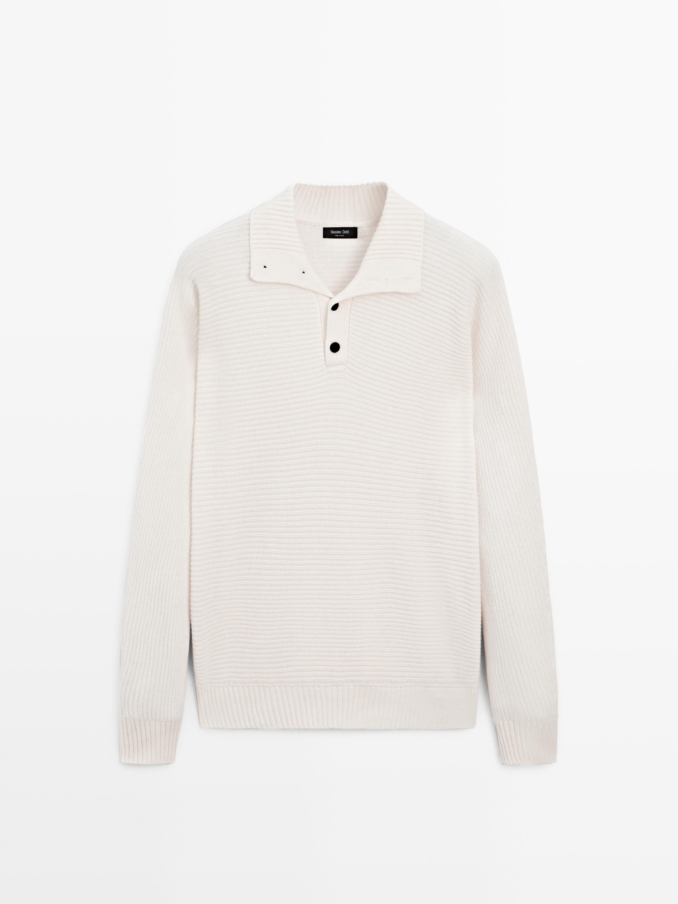 Jersey polo punto mezcla lana