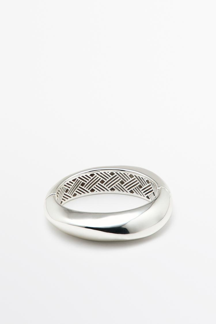 Smooth hinged bracelet — SILVER