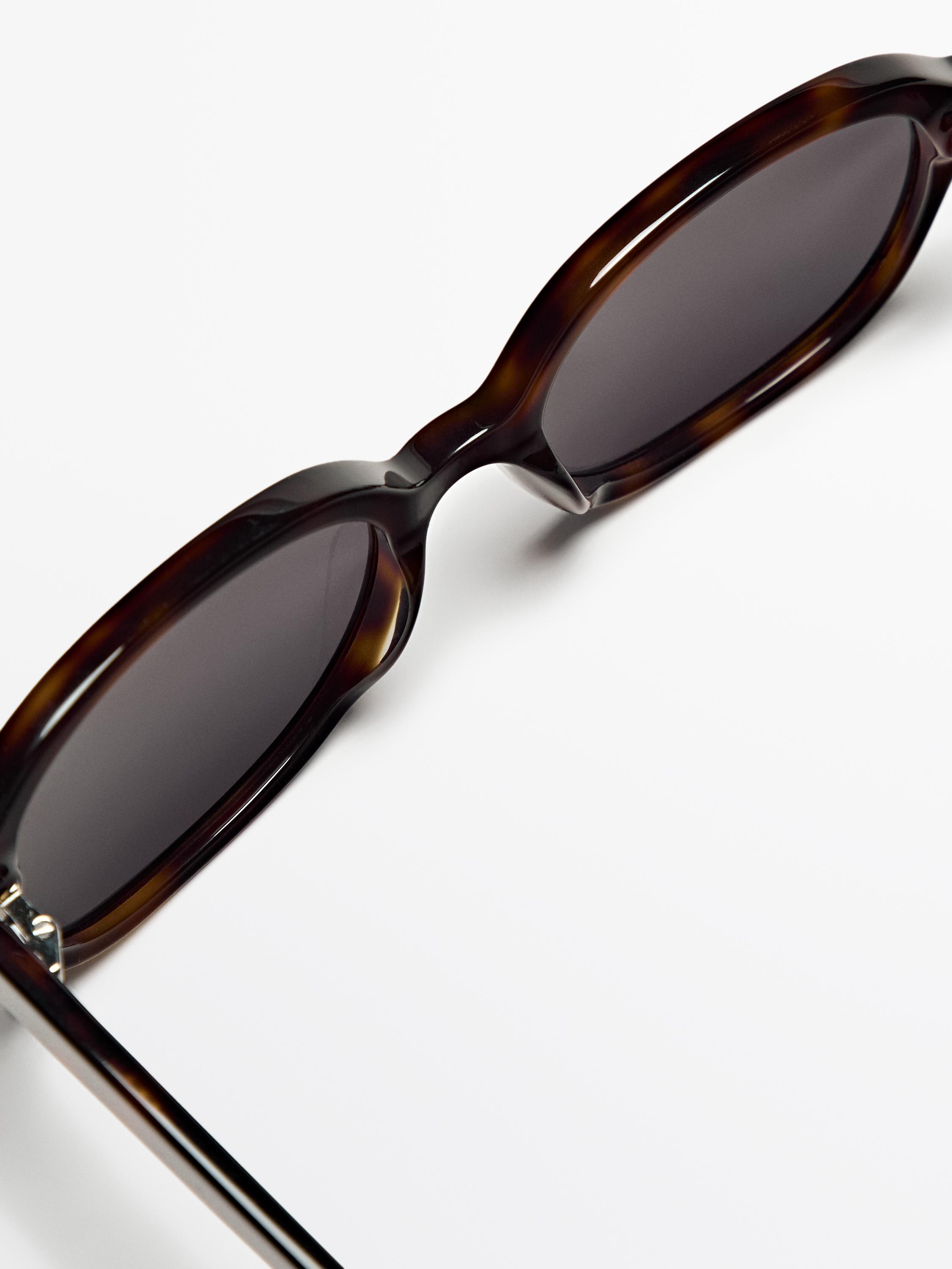 Tortoiseshell-effect oval sunglasses