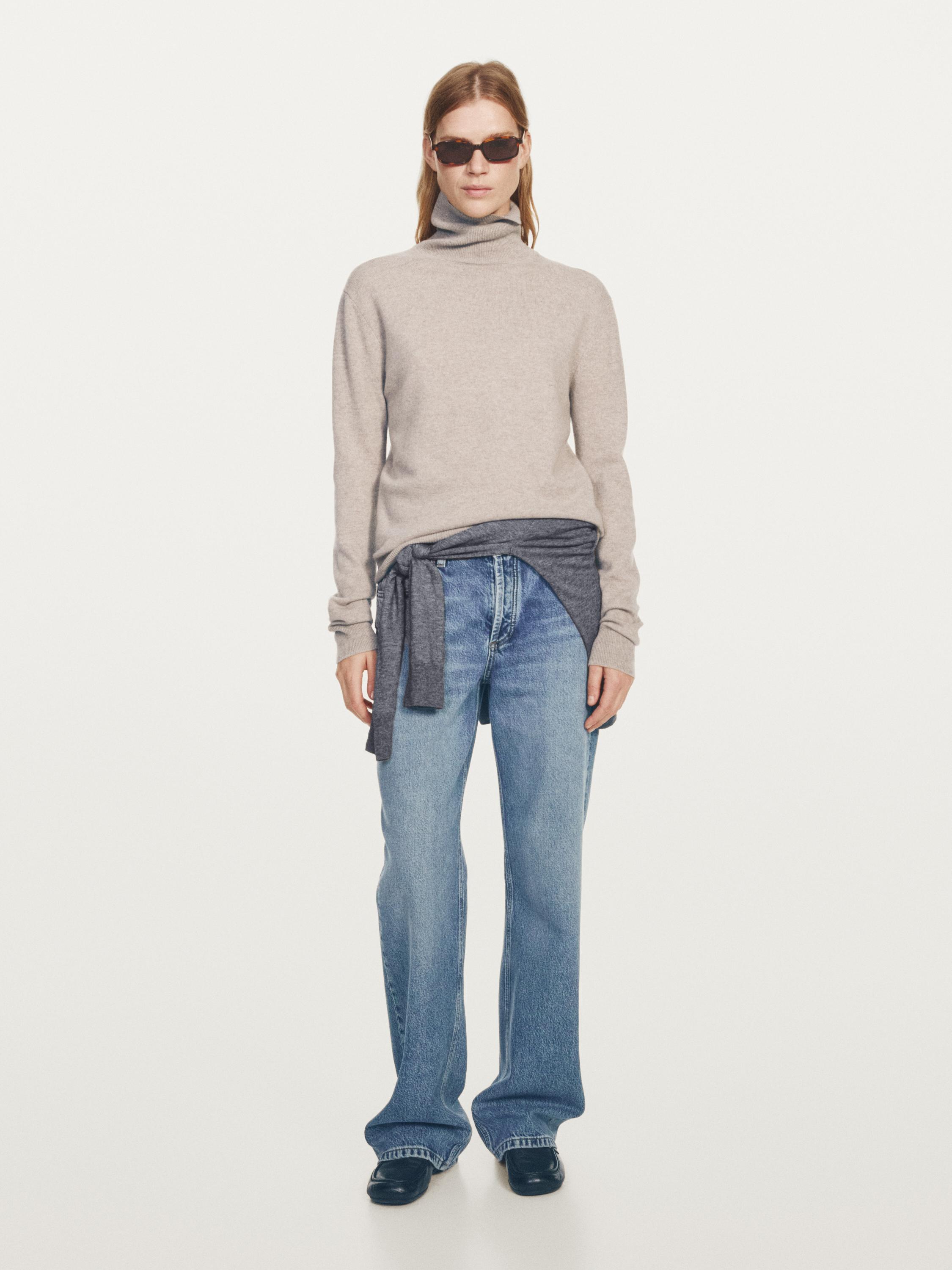 Wool blend high neck jumper