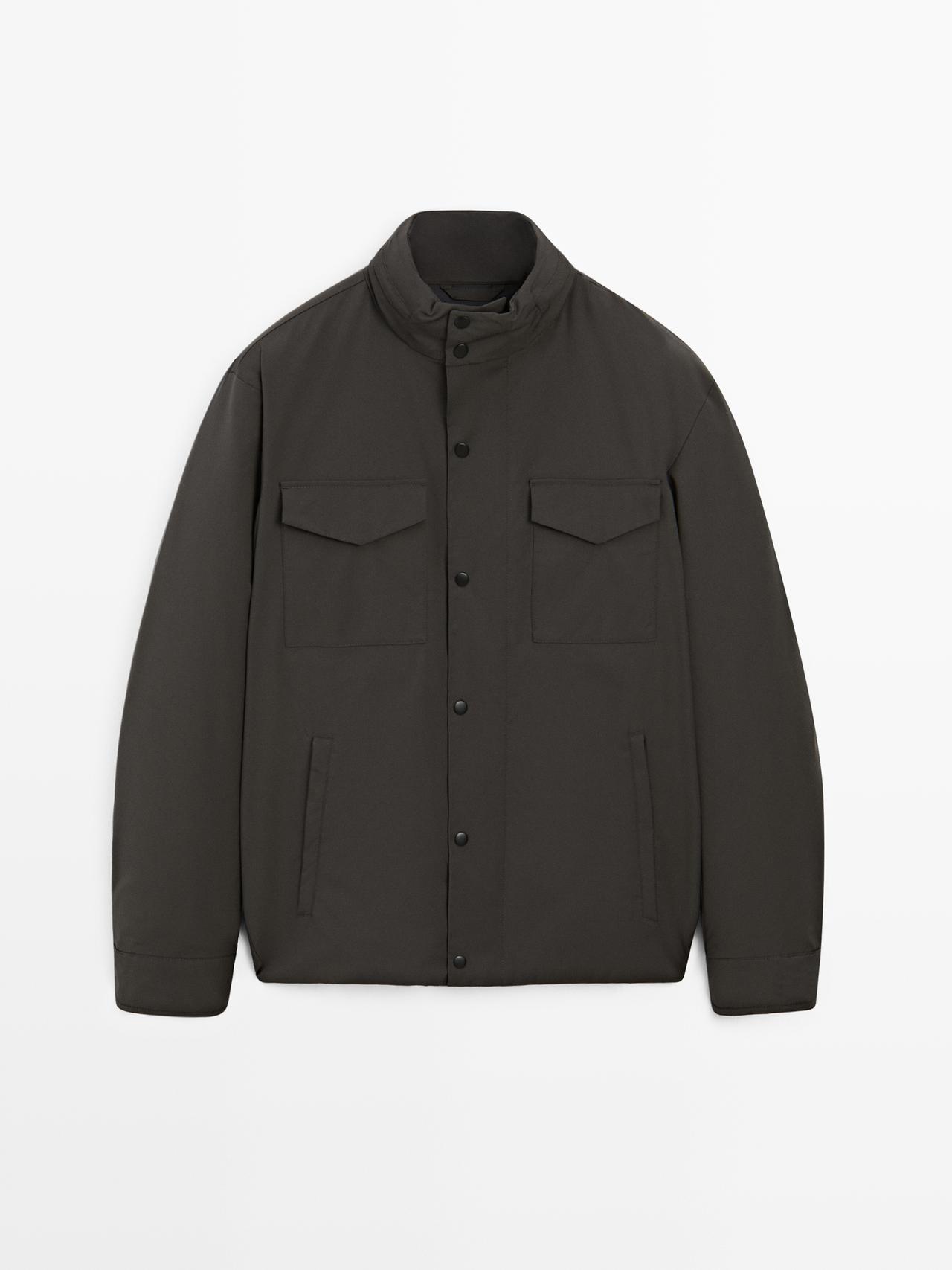 Massimo Dutti - Herre - Vandafvisende Dynejakke - Grå - L