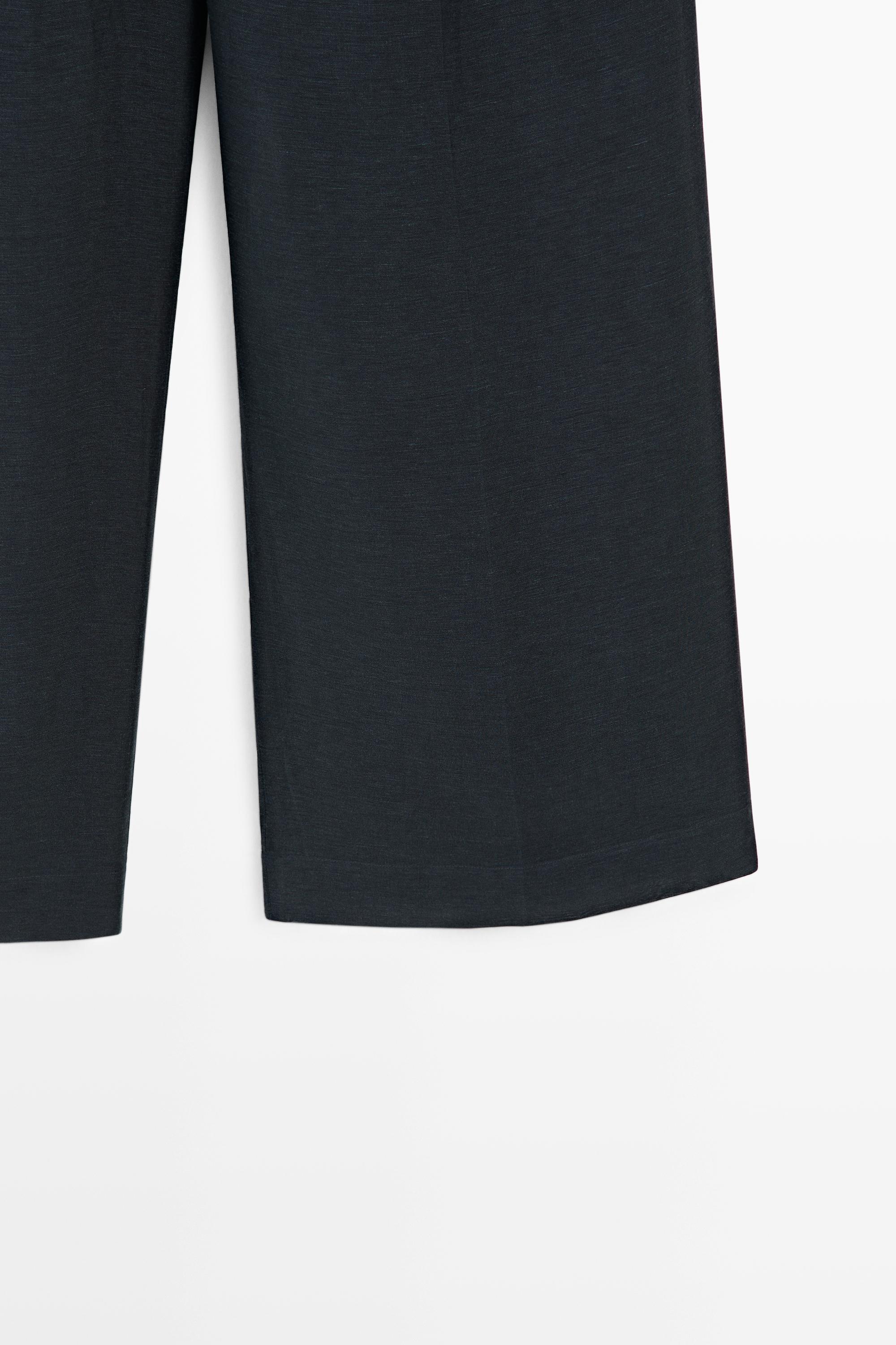 Flowing semi-sheer pants - STUDIO — NAVY BLUE