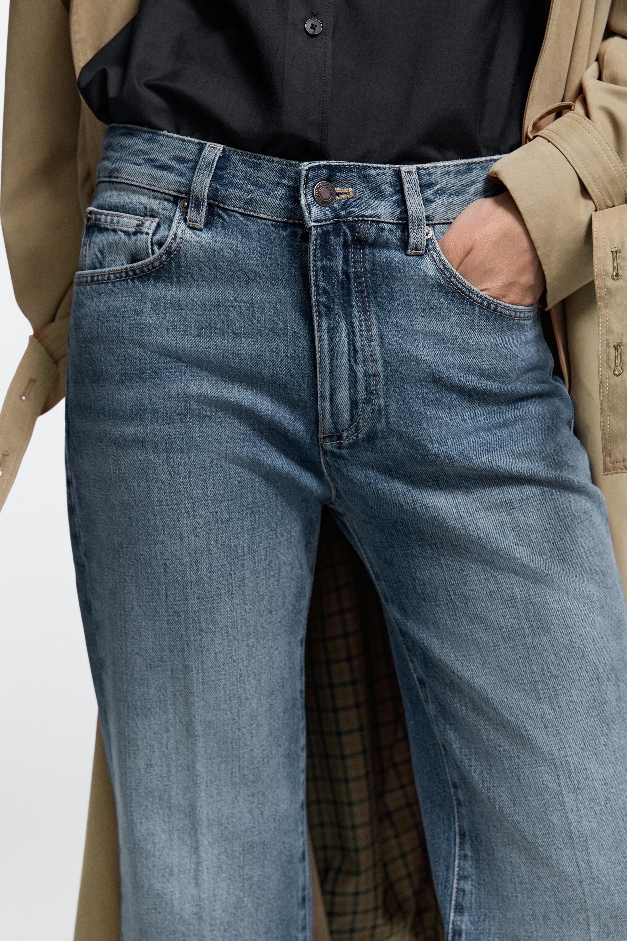 Mid-waist cropped flare fit jeans — MEDIUM BLUE