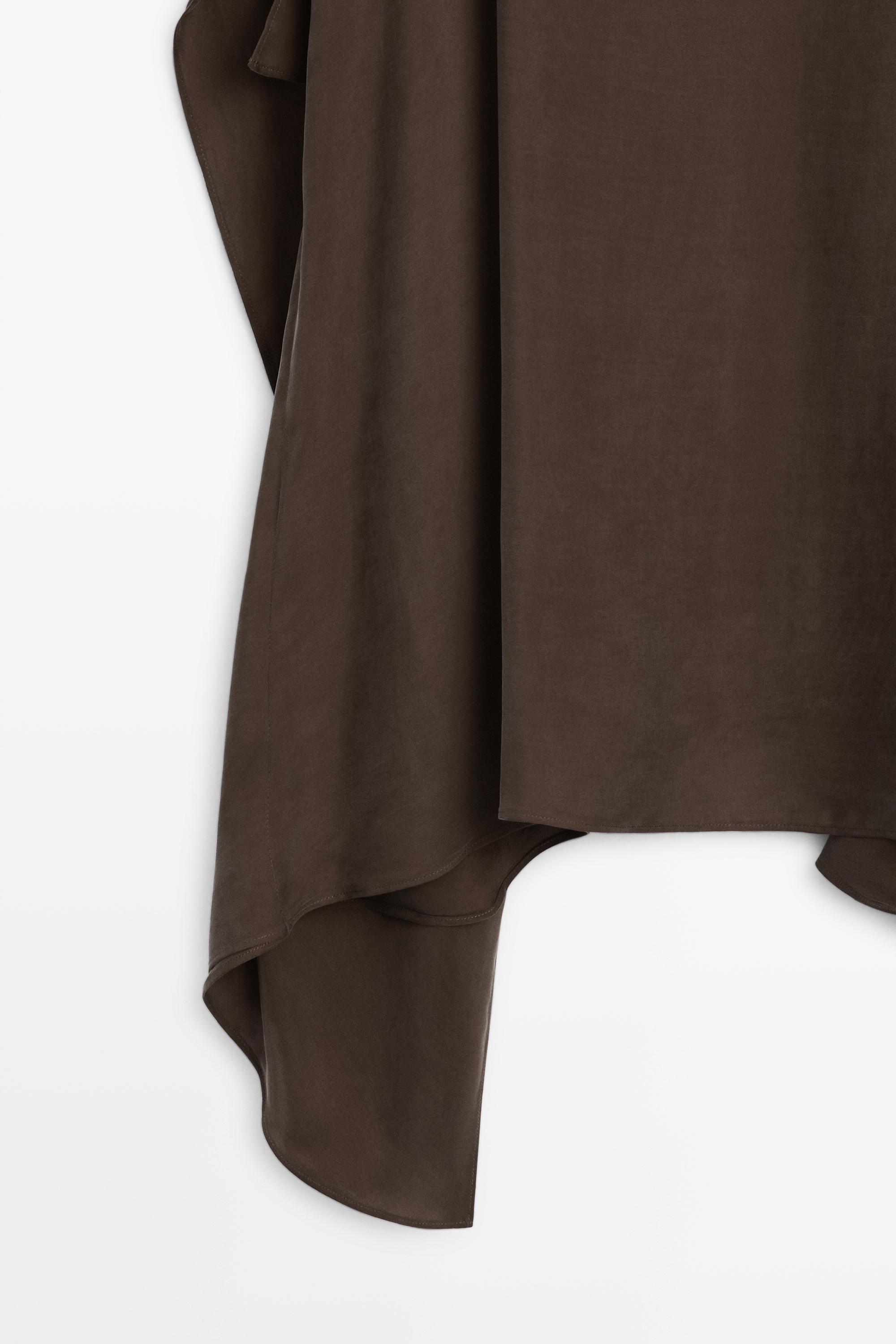 Strappy mini dress with ruffle detail — BROWN