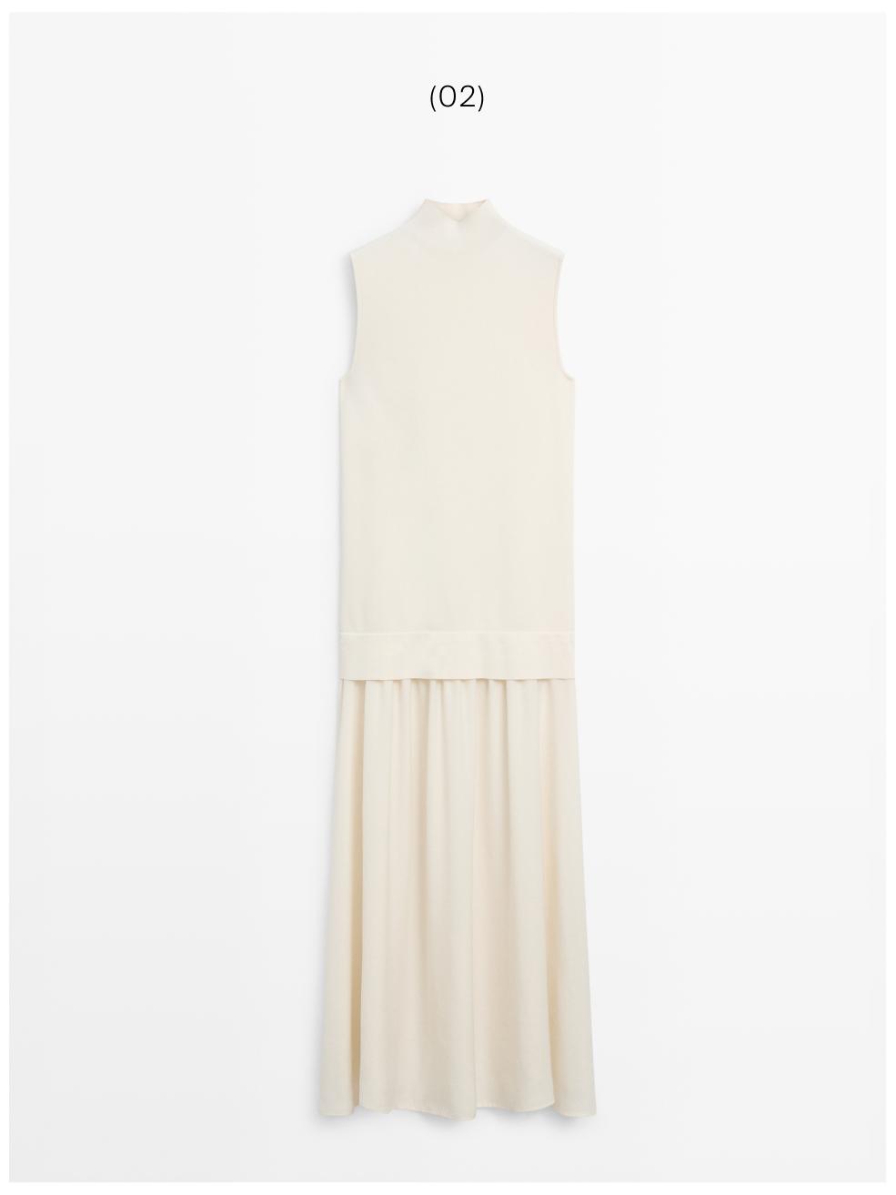 Matching knit midi dress — CREAM