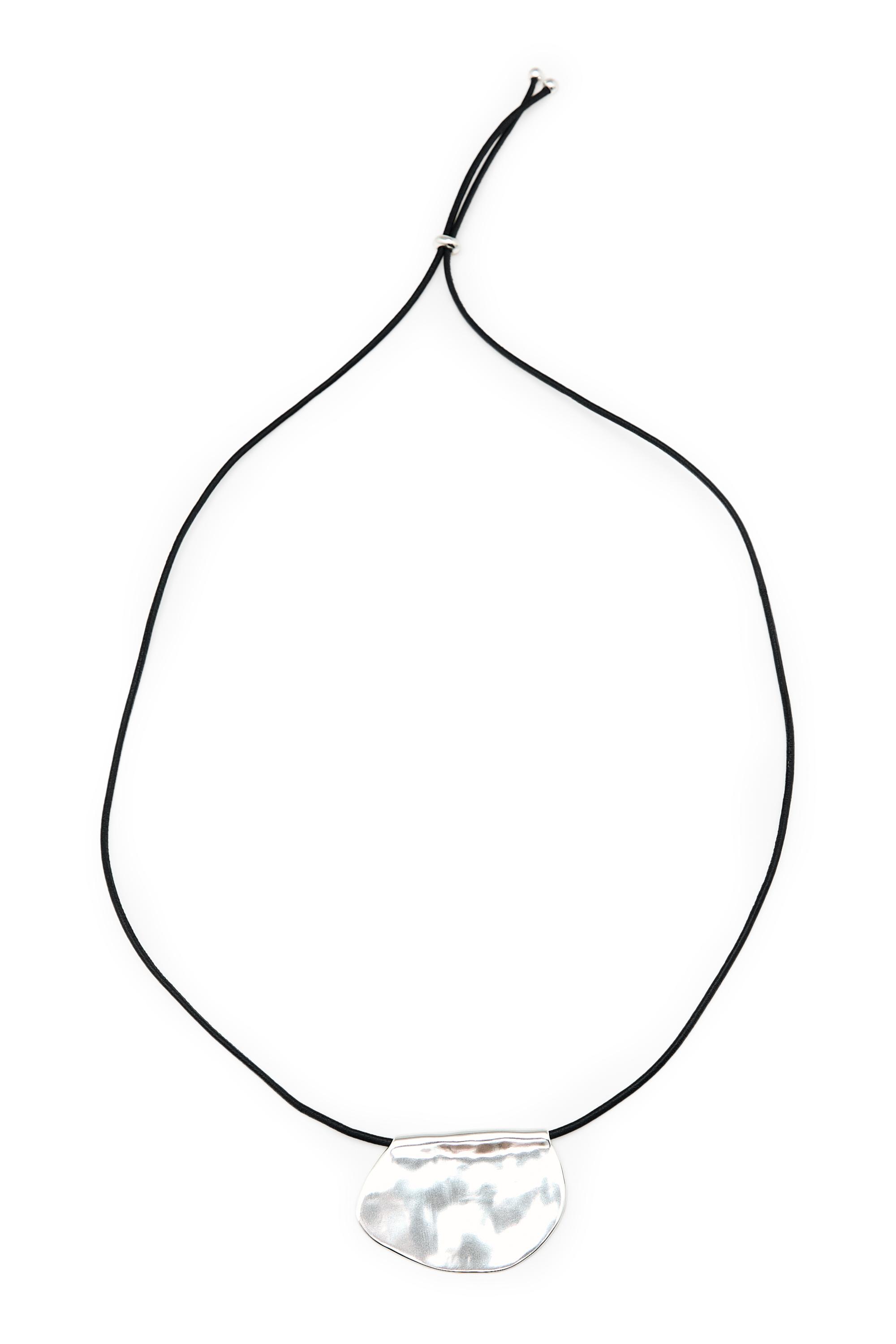 Long dumpling-piece necklace — SILVER