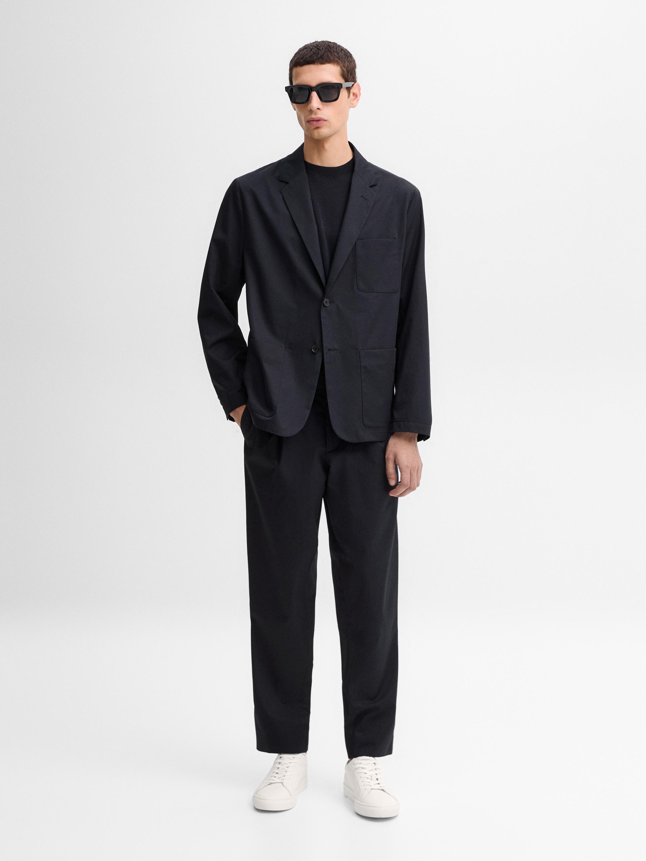 100% cotton blazer - Studio · Navy Blue · Dressy | Massimo Dutti