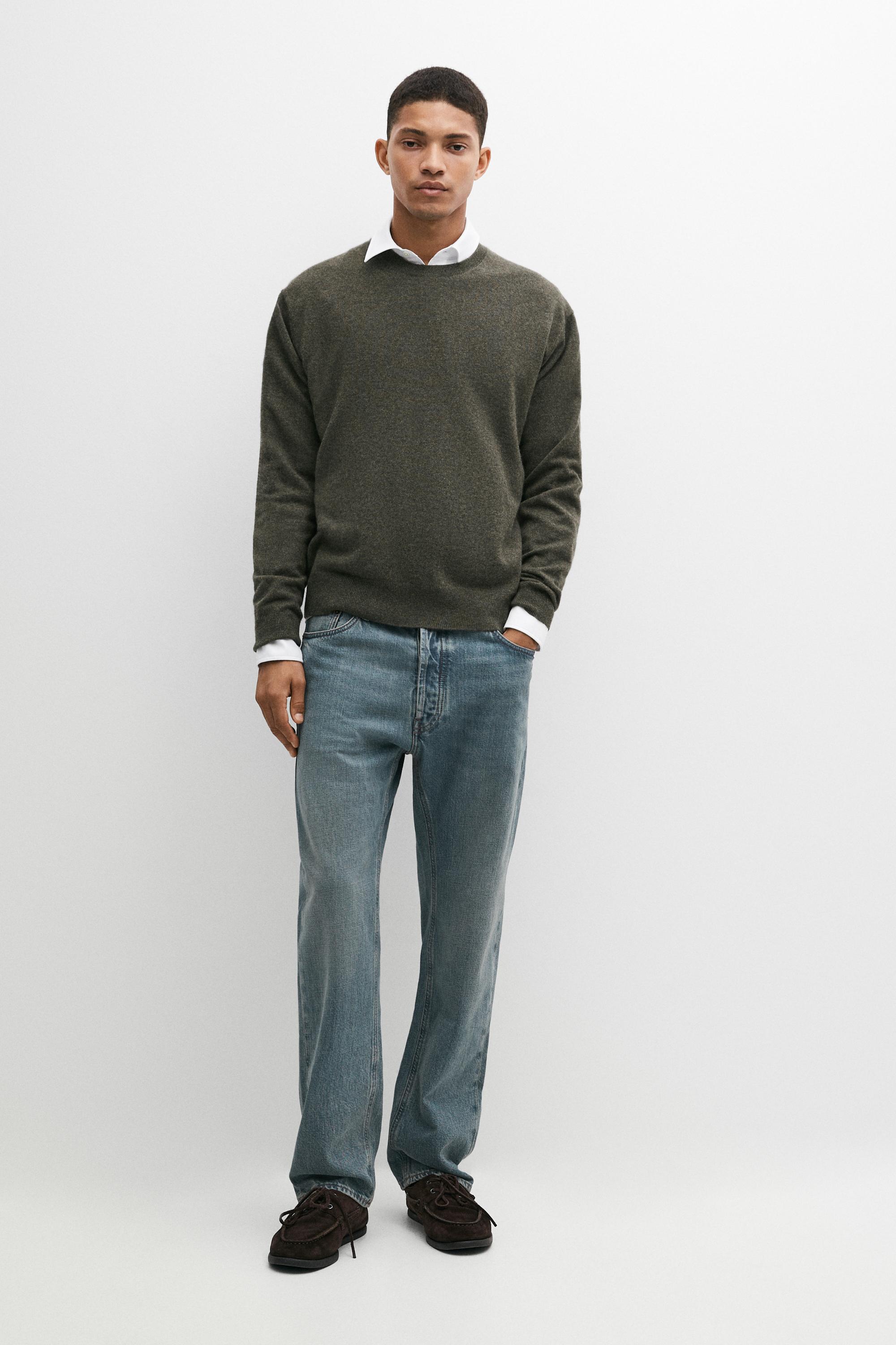 Knit 100% cashmere round neck sweater