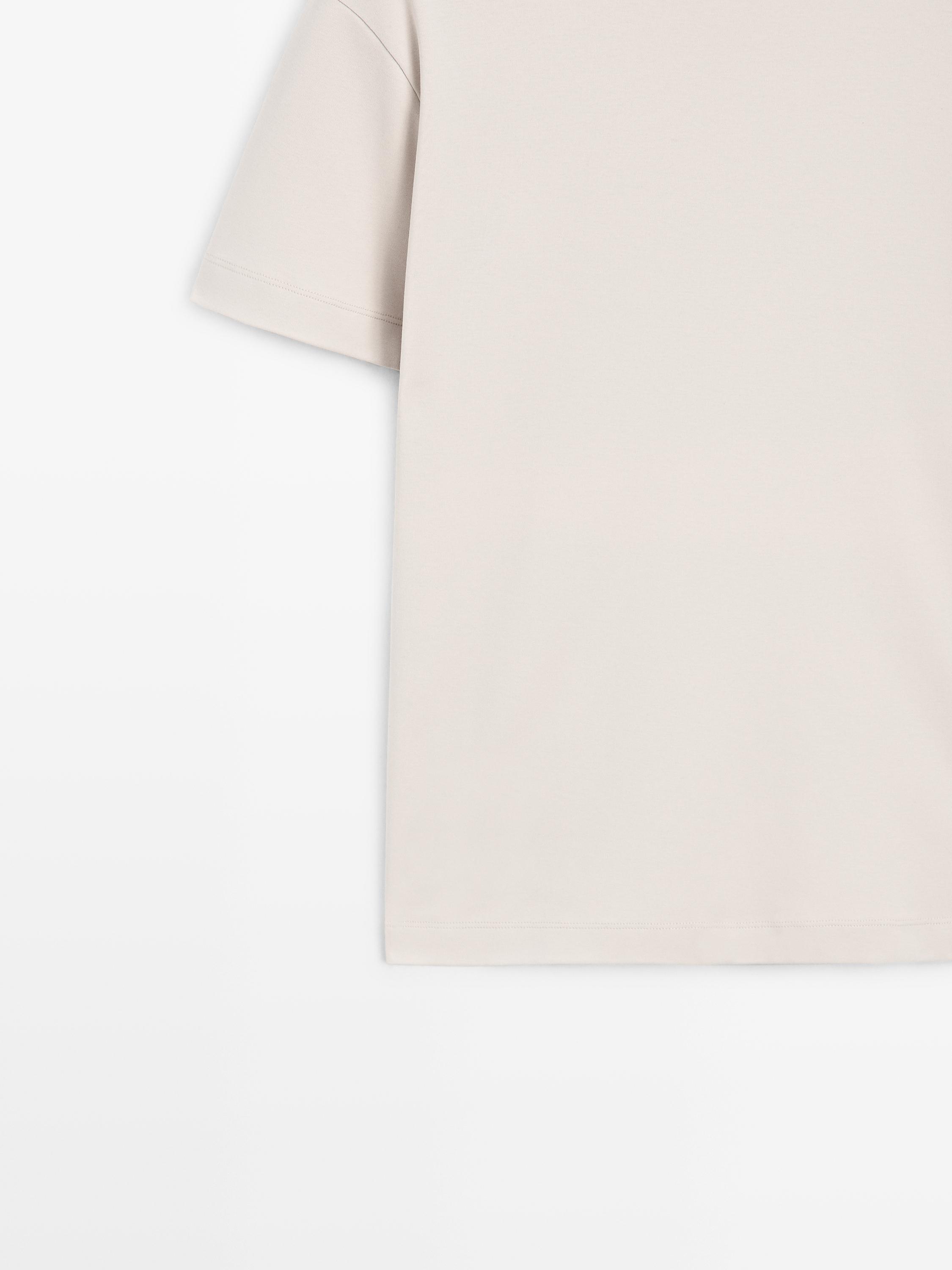 100% cotton short-sleeve T-shirt — STONE