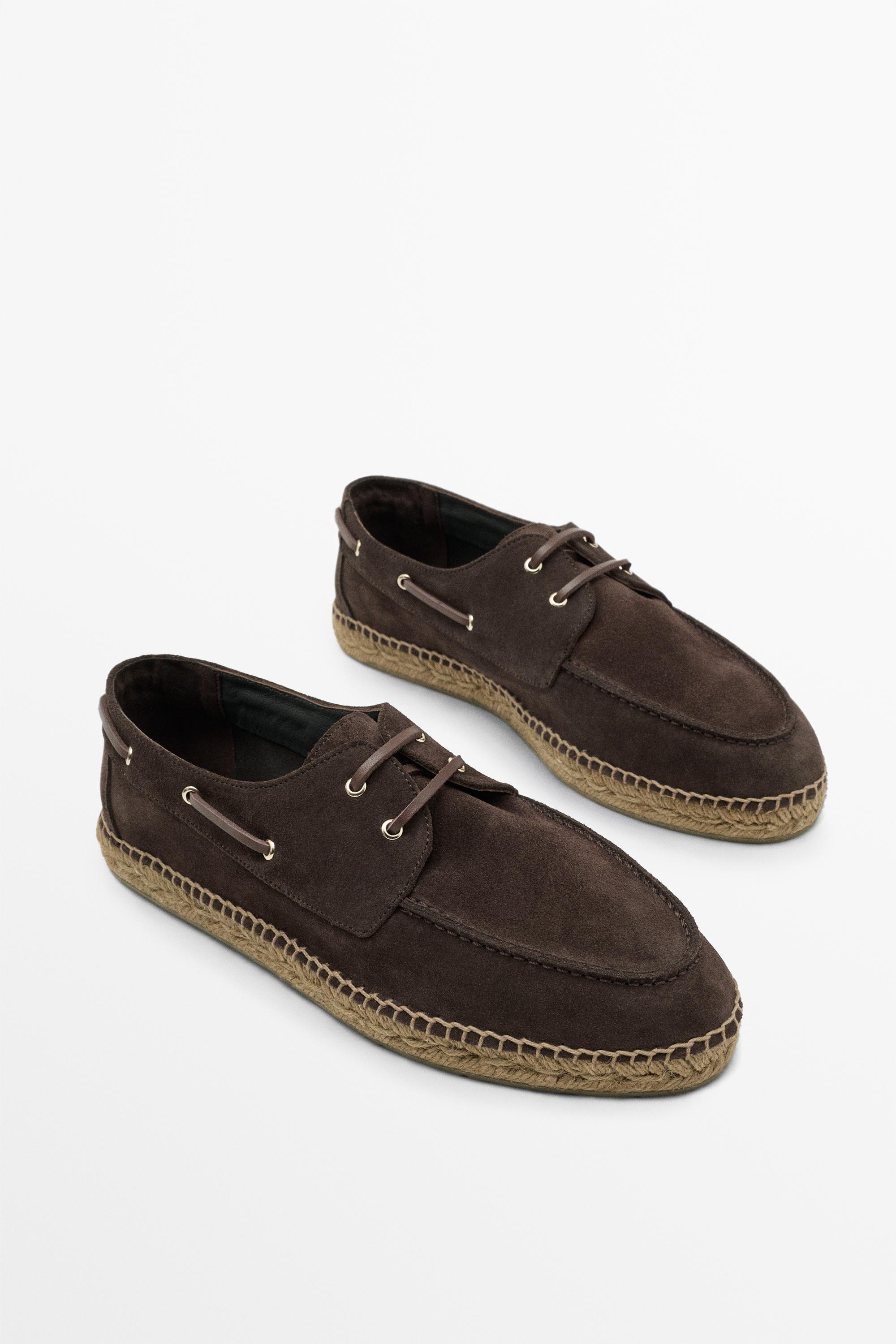 Jute sole deck shoes — BROWN