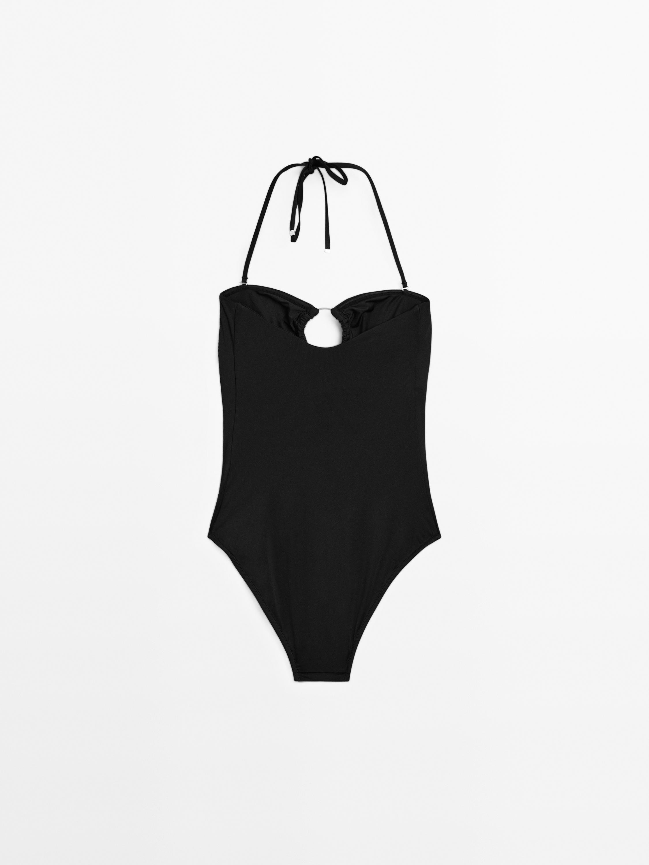 Bañador bandeau detalle pieza metálica