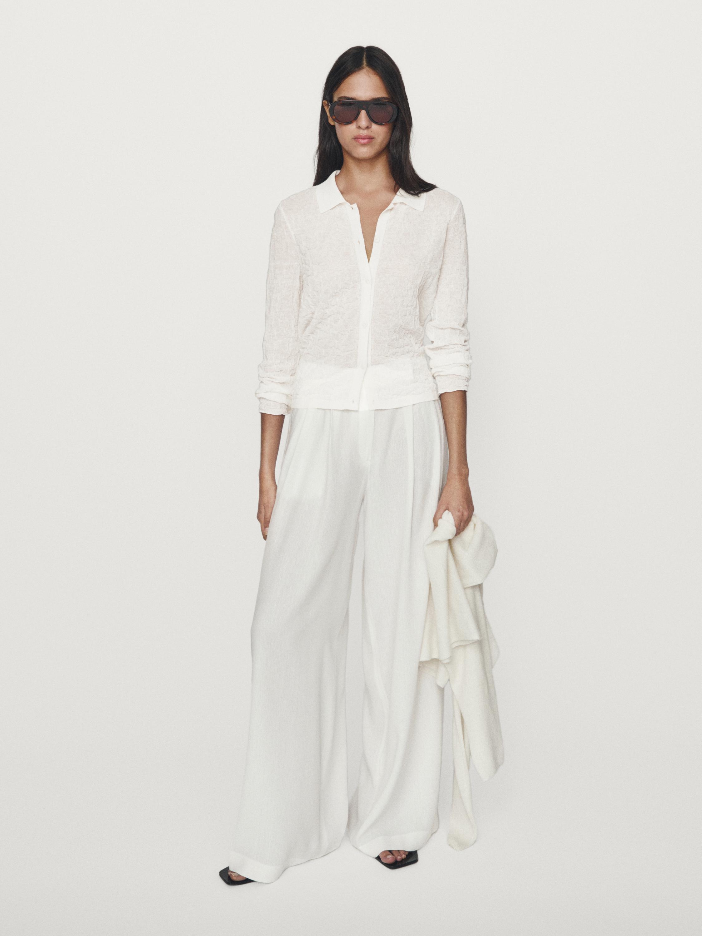 Textured knit cotton blend cardigan