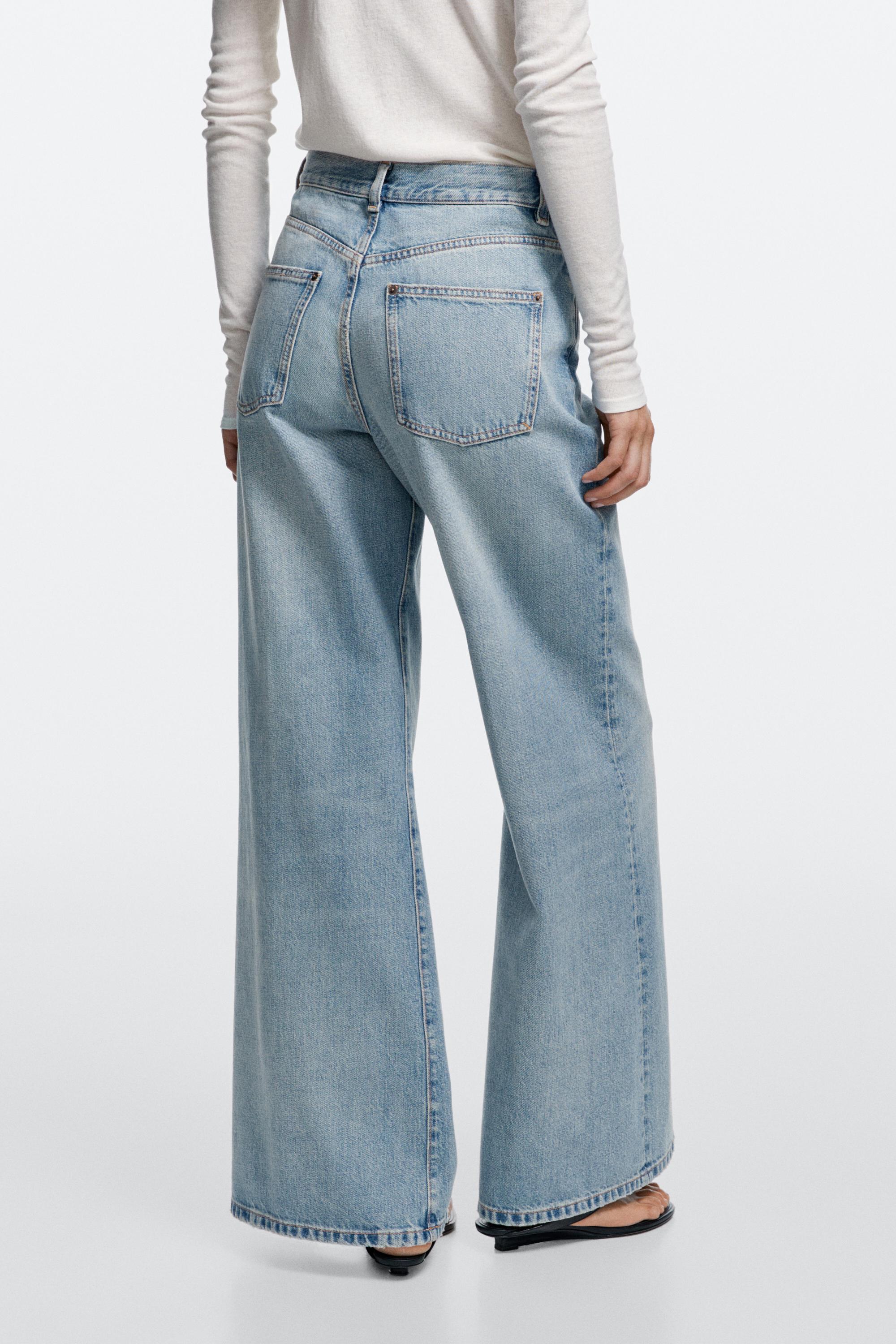 High-waist palazzo jeans — Light Blue