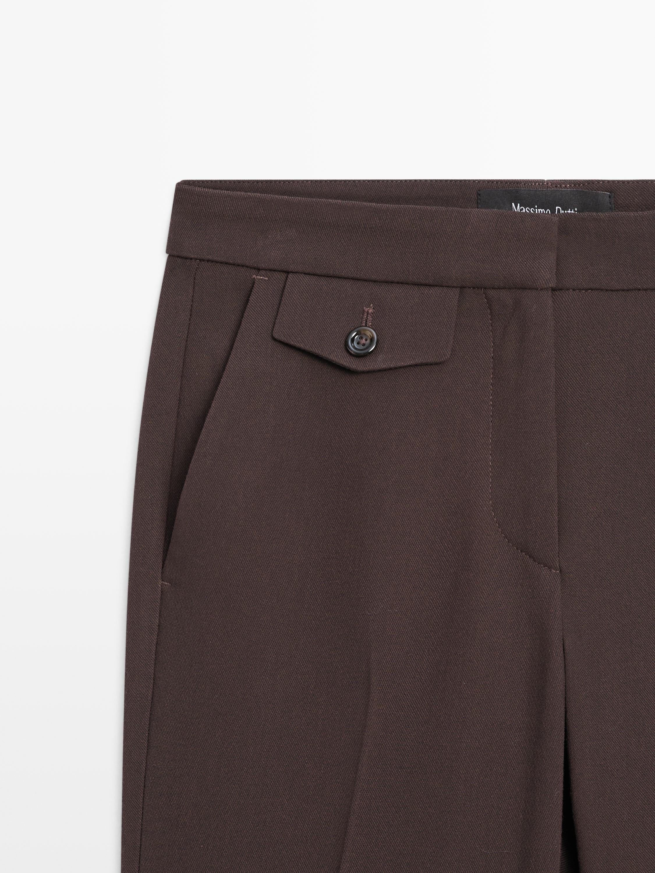 Flared trousers with pocket — Chocolate