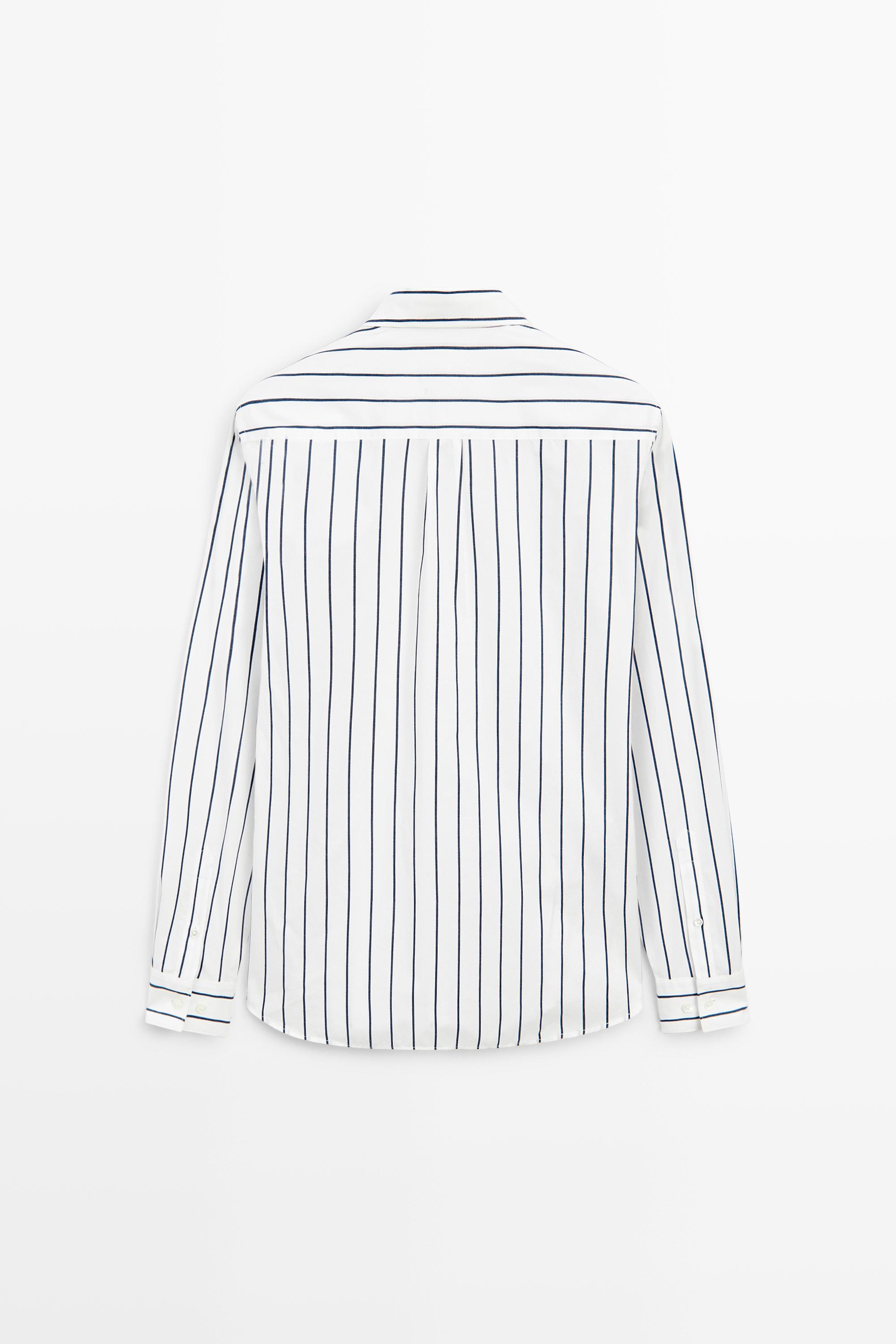 100% cotton relaxed fit striped shirt