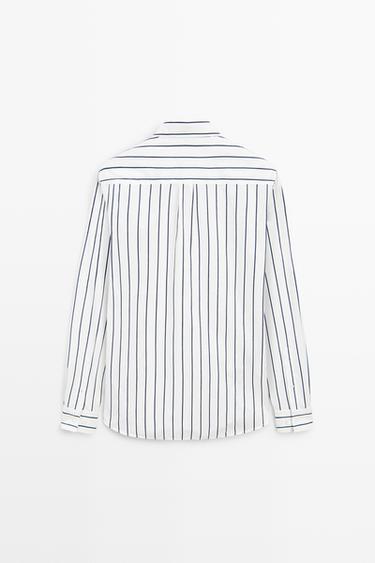 100% cotton relaxed fit striped shirt — WHITE 6