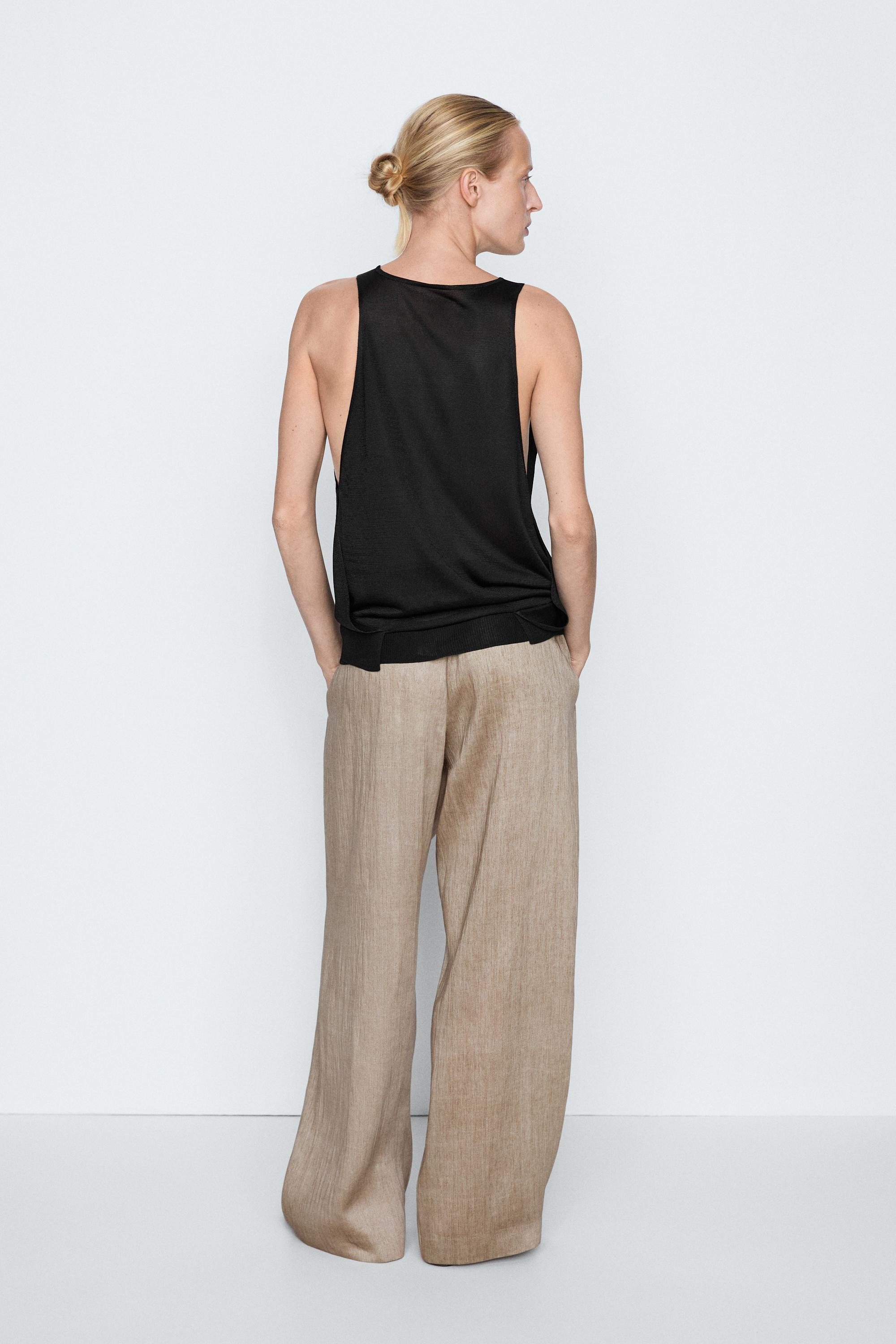Satin pleated pants with elastic detail - STUDIO — STONE