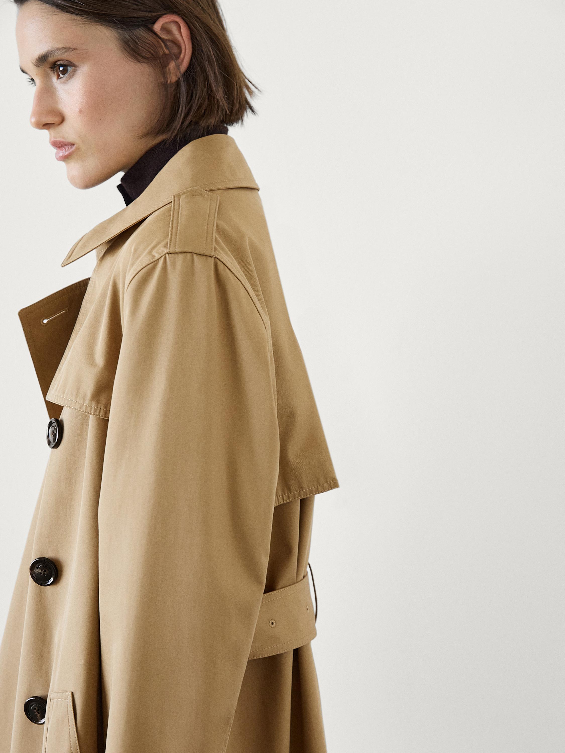 100% cotton trench coat with belt