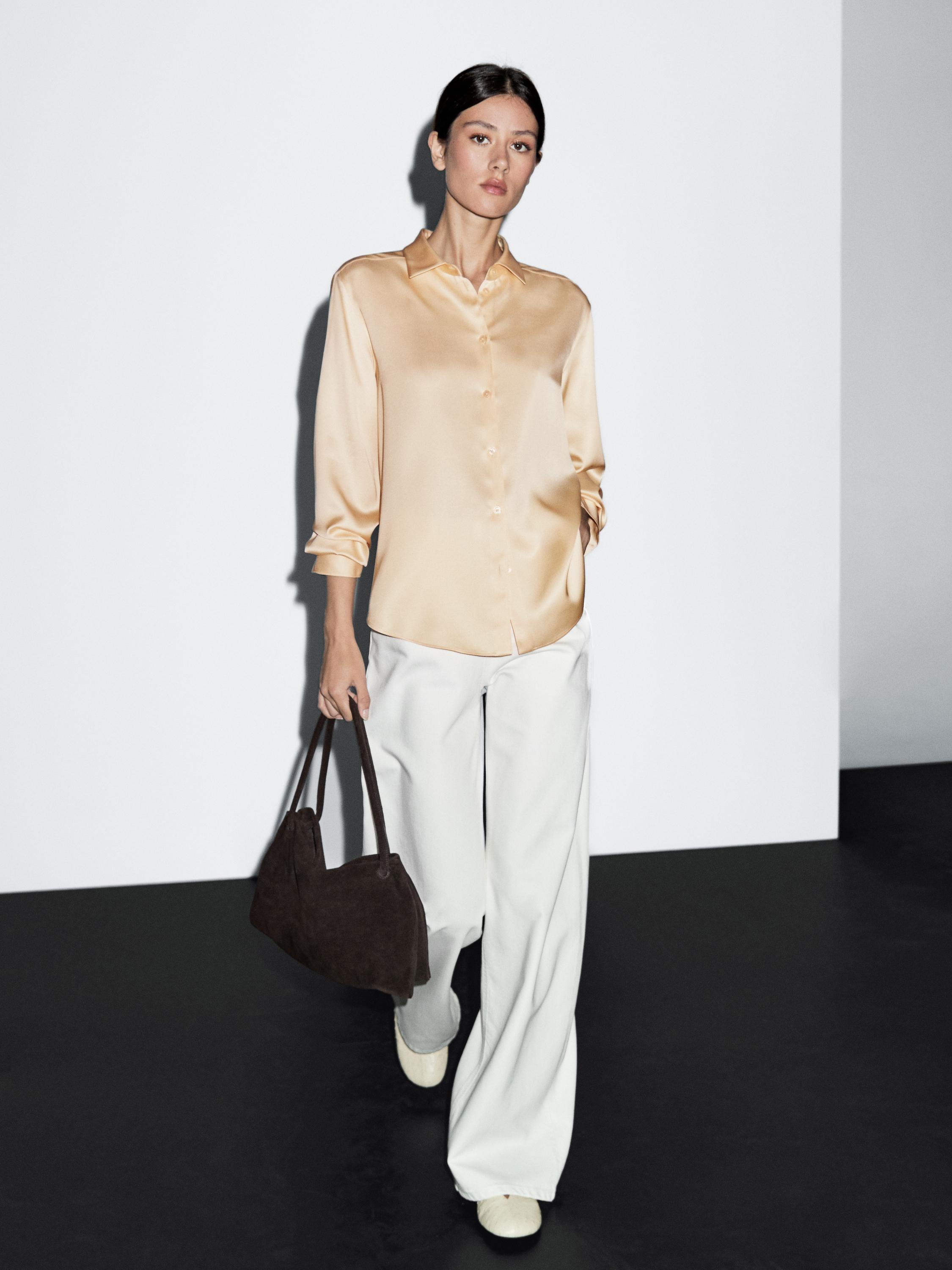 Flowing satin shirt