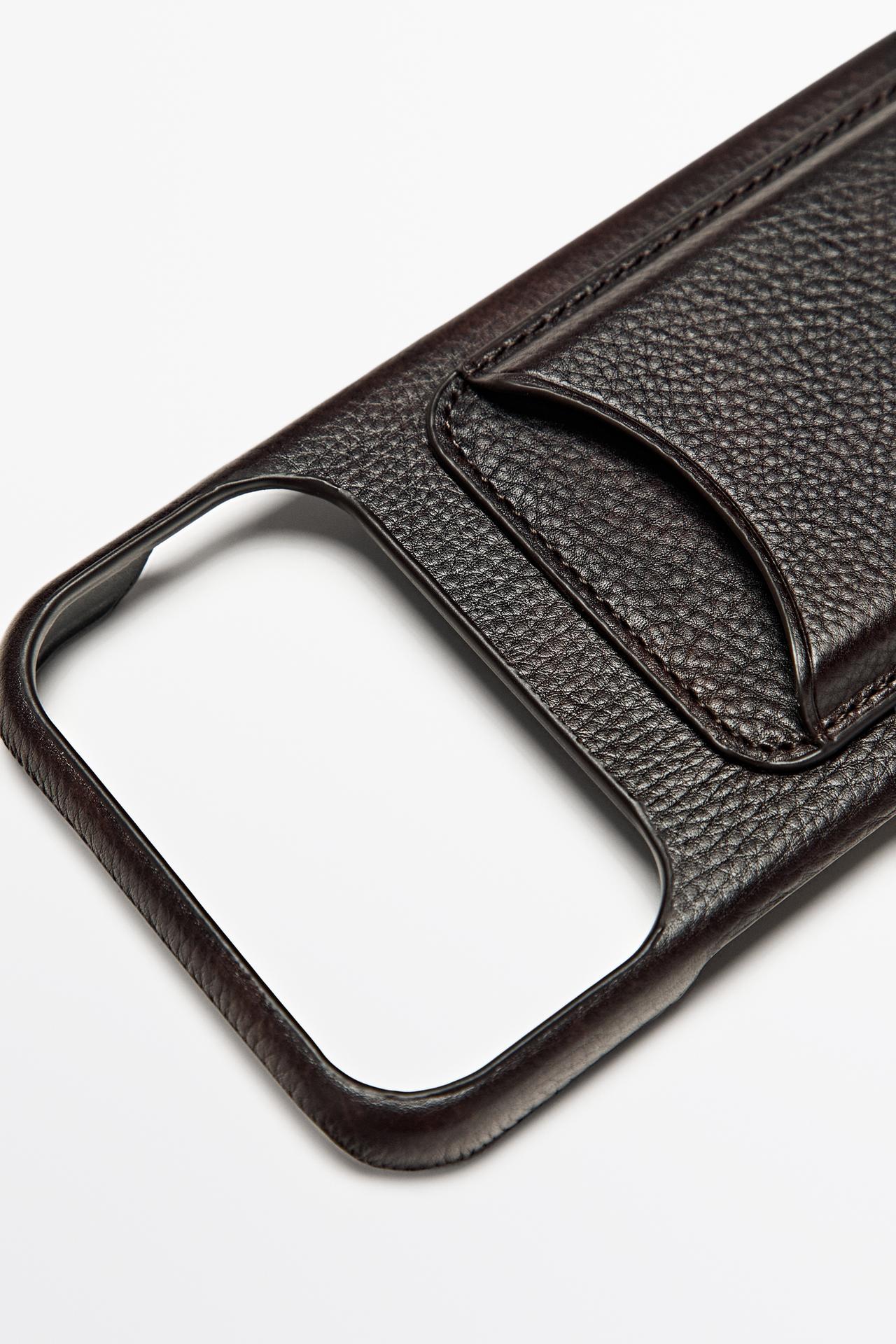 Nappa leather iPhone 17 Pro Max case — BROWN