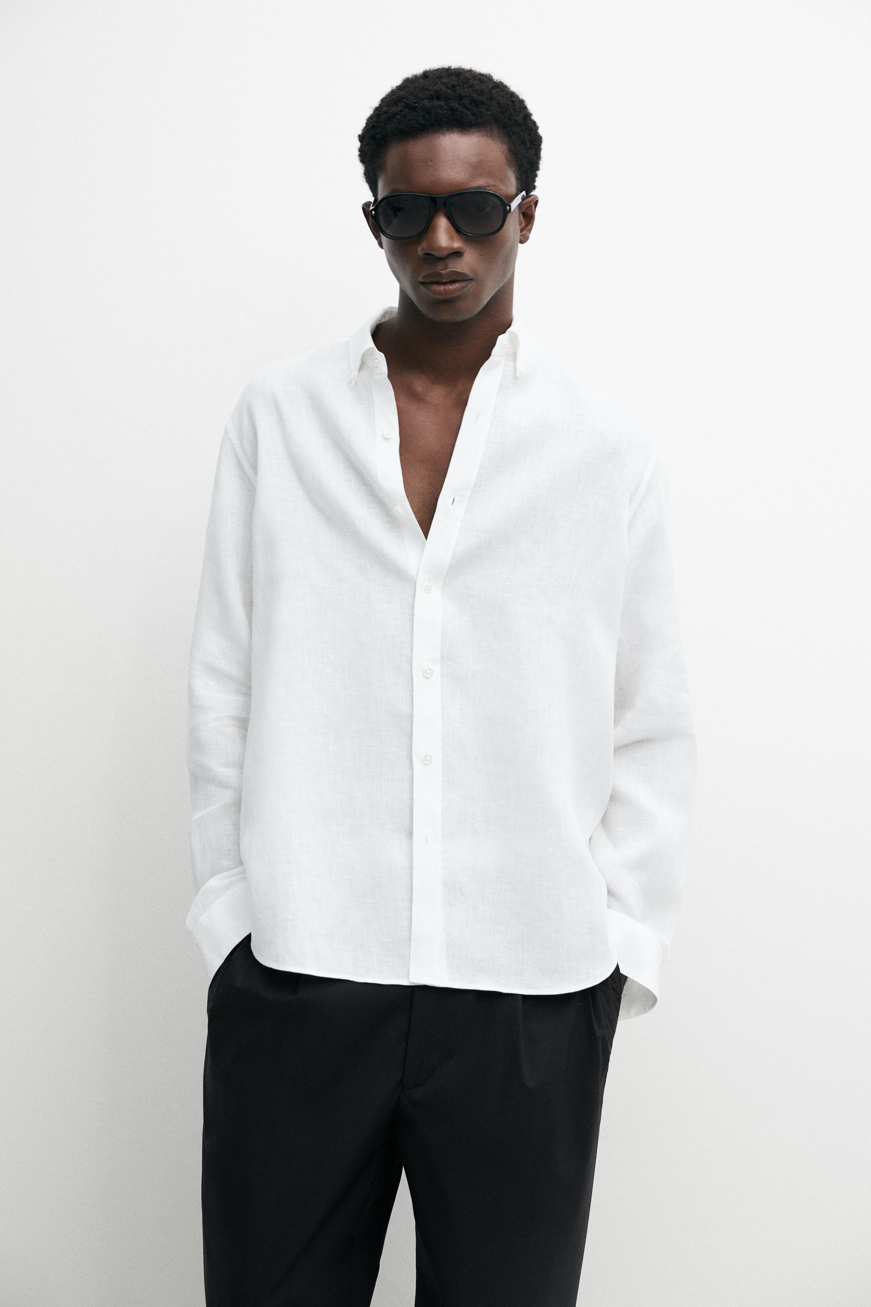 Košulja regular fit kroja od 100% lana