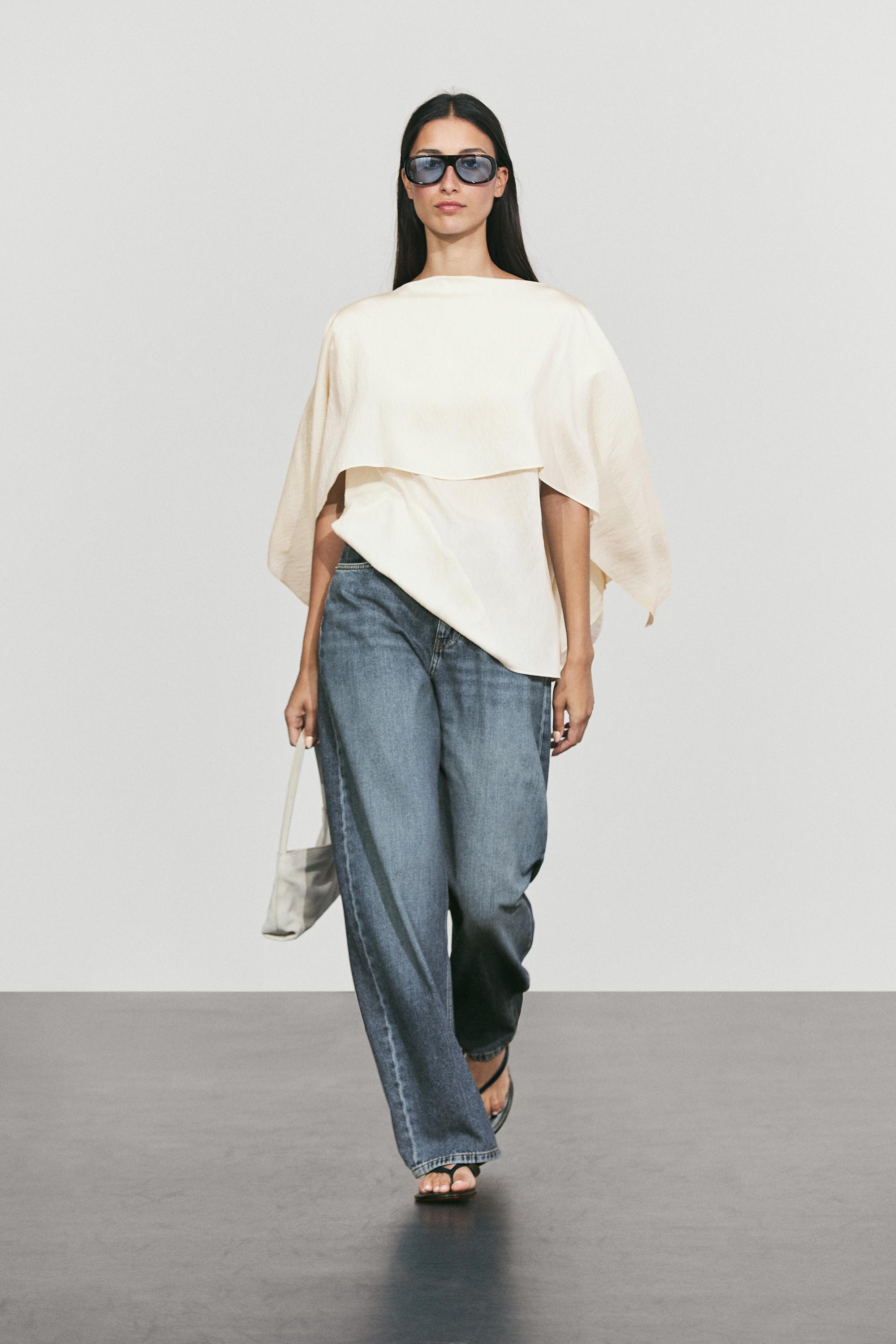 Flowing cape-style blouse