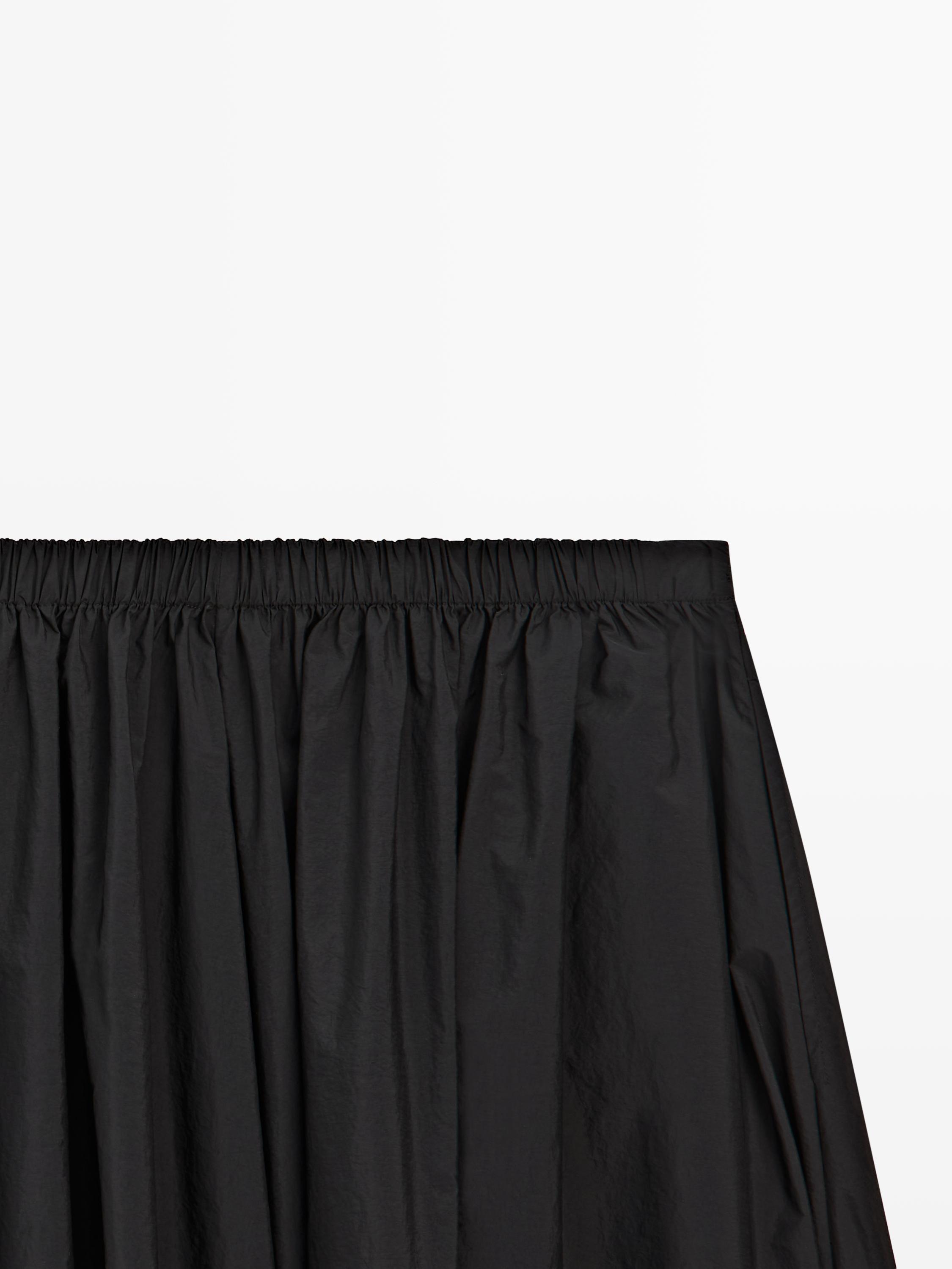 Technical fabric midi skirt — BLACK