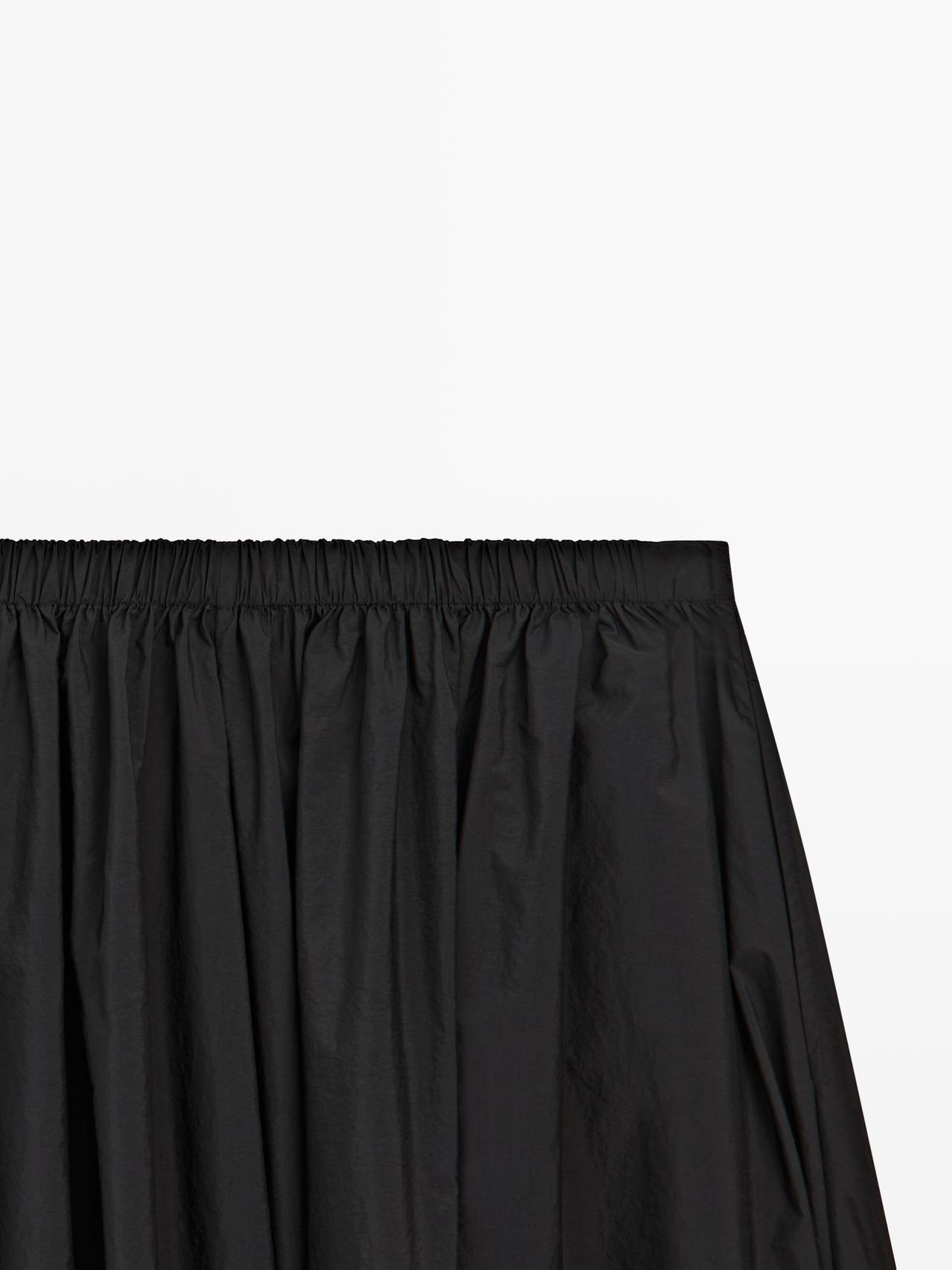 Technical fabric midi skirt — BLACK