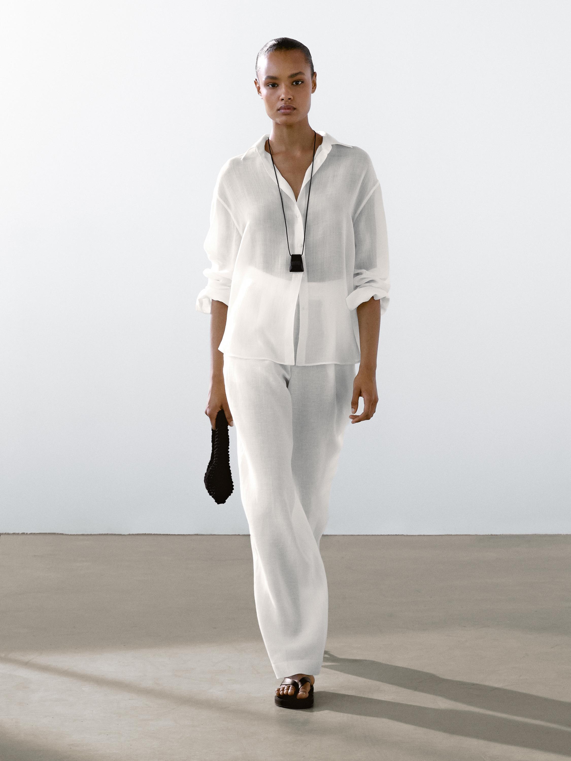 Lepršava košulja od mešavine ramije