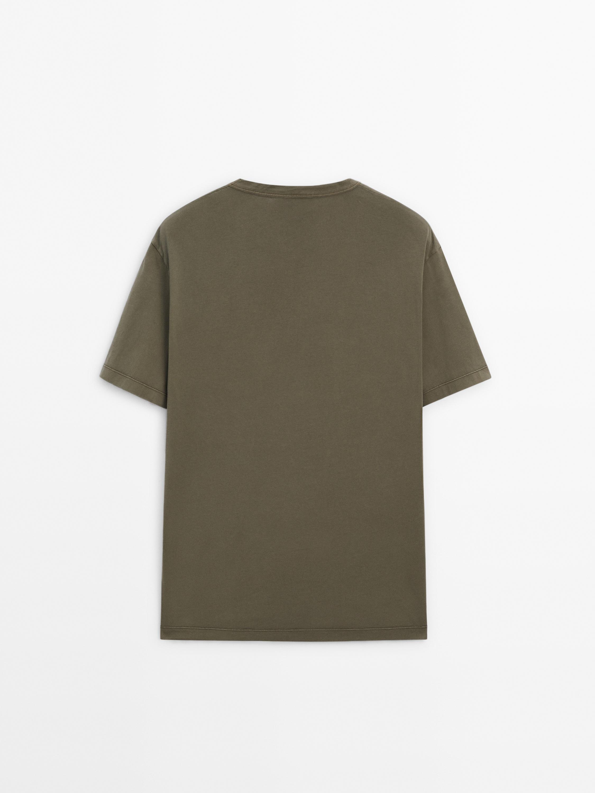Dyed effect cotton T-shirt