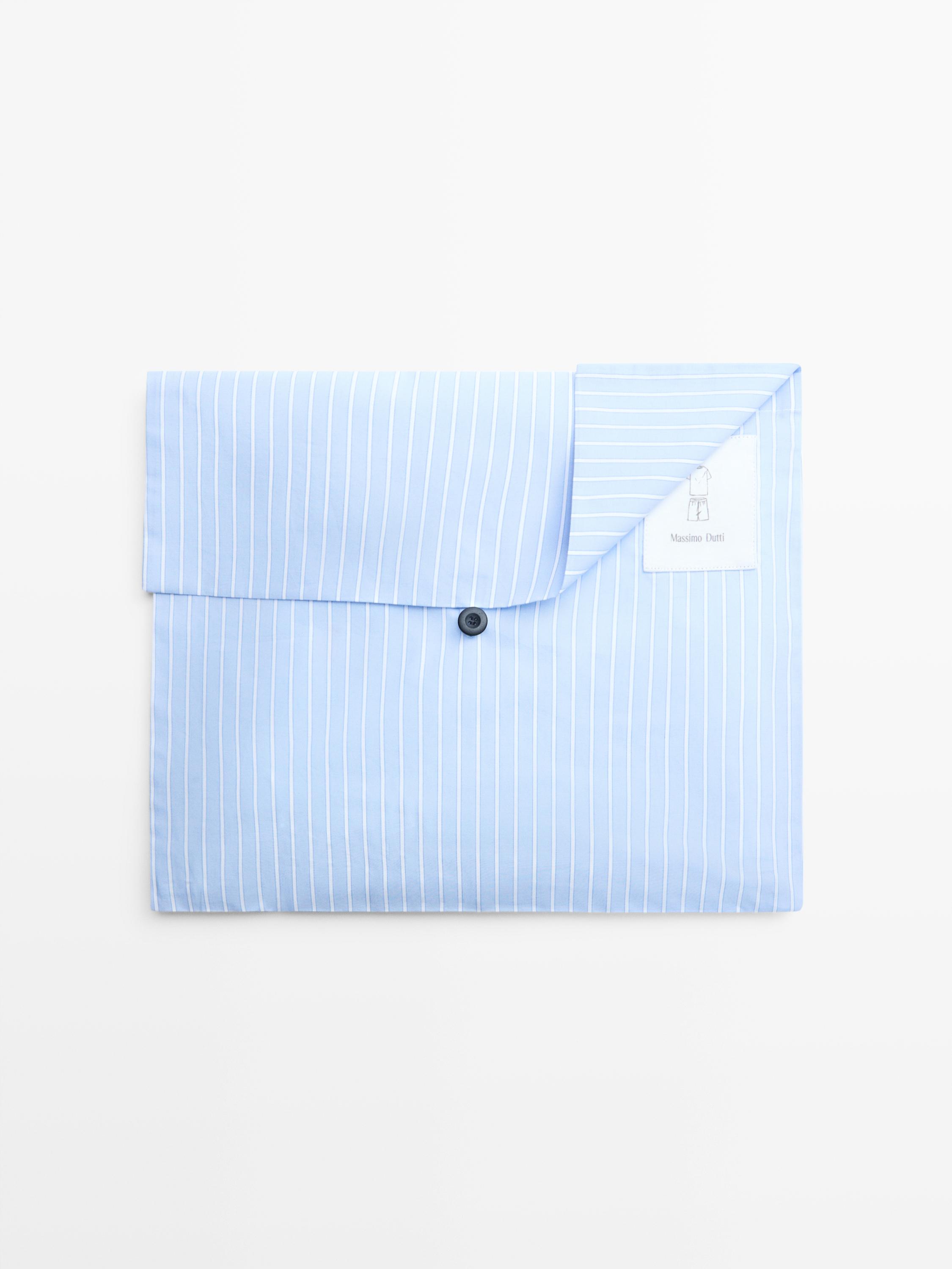 Short sleeve pyjama top and striped trousers — SKY BLUE