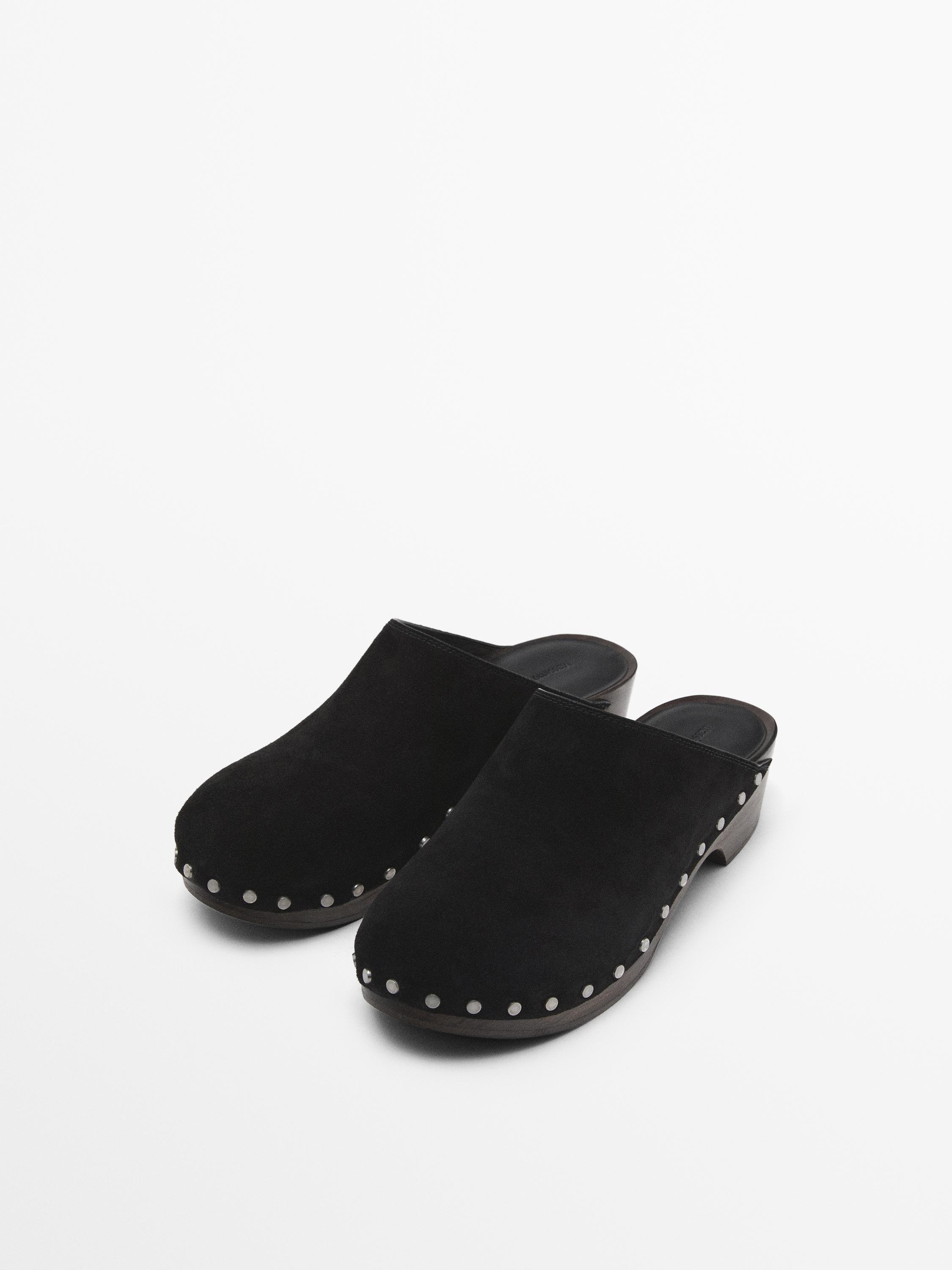 Split-leather slippers