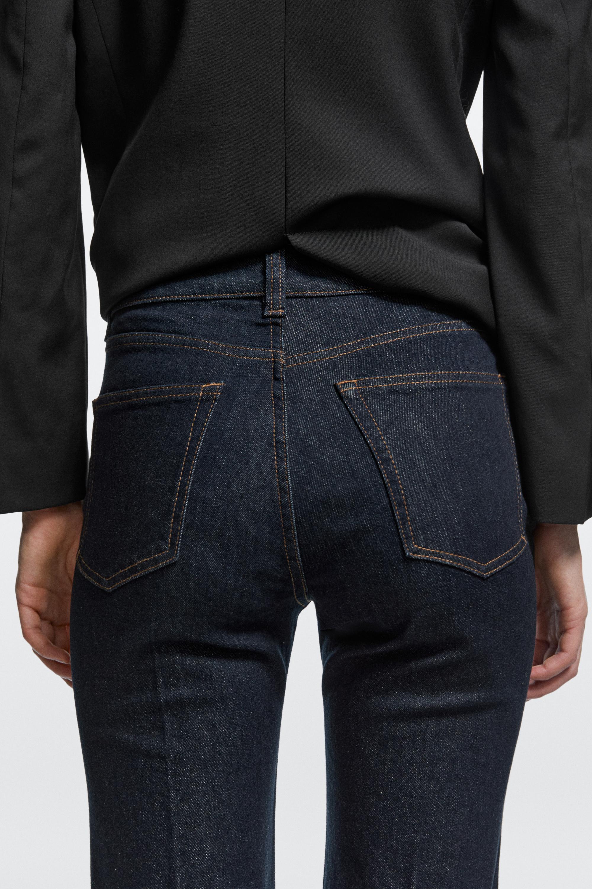 High-waist skinny flare jeans — DARK BLUE