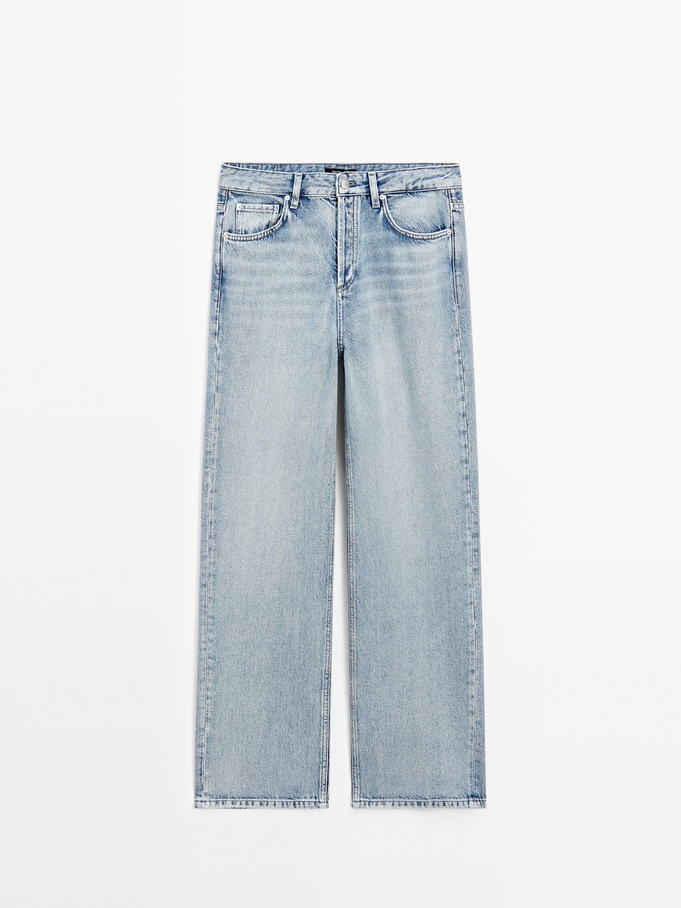 Mid-waist wide-leg jeans