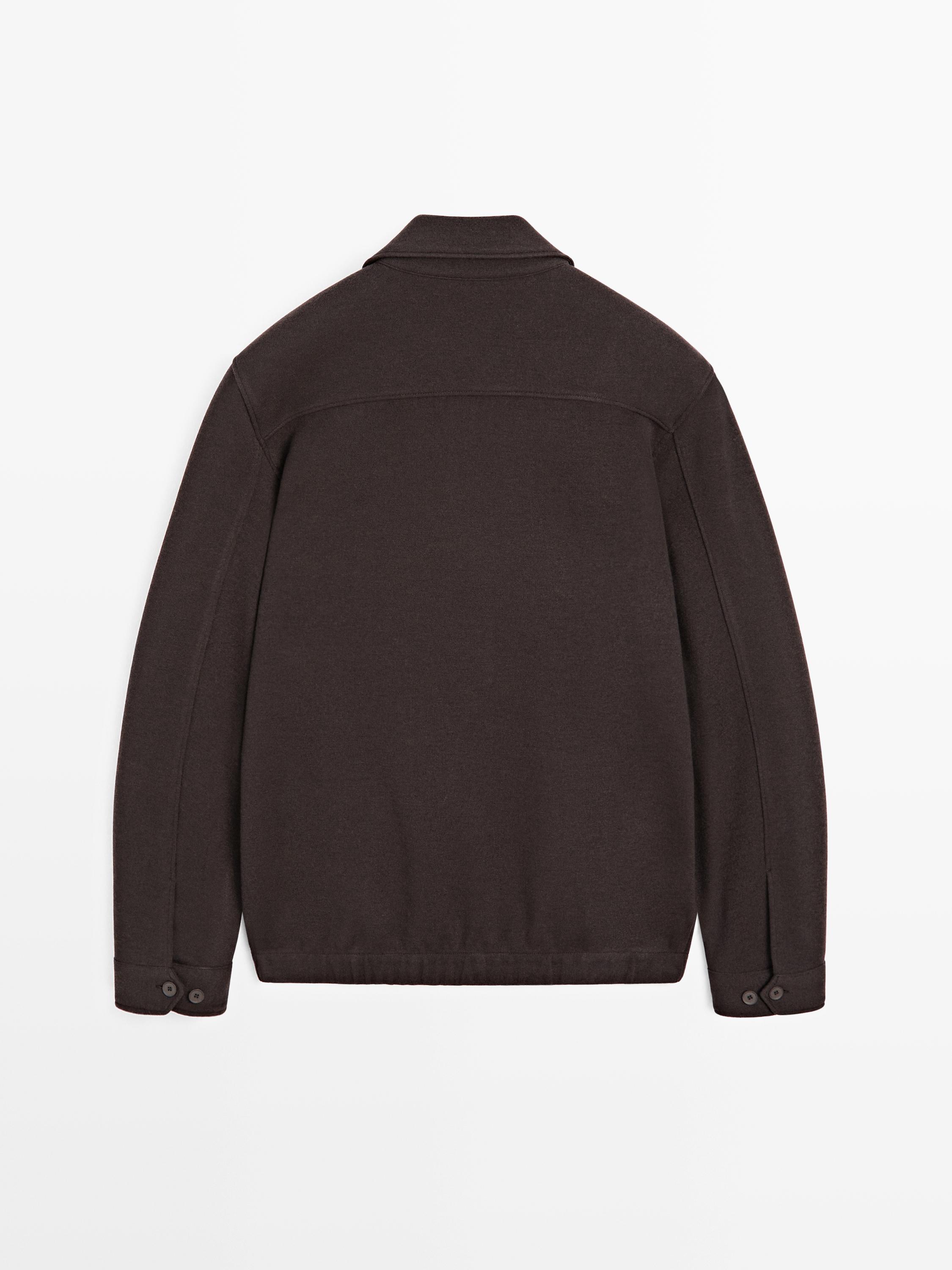 Cropped wool blend jacket