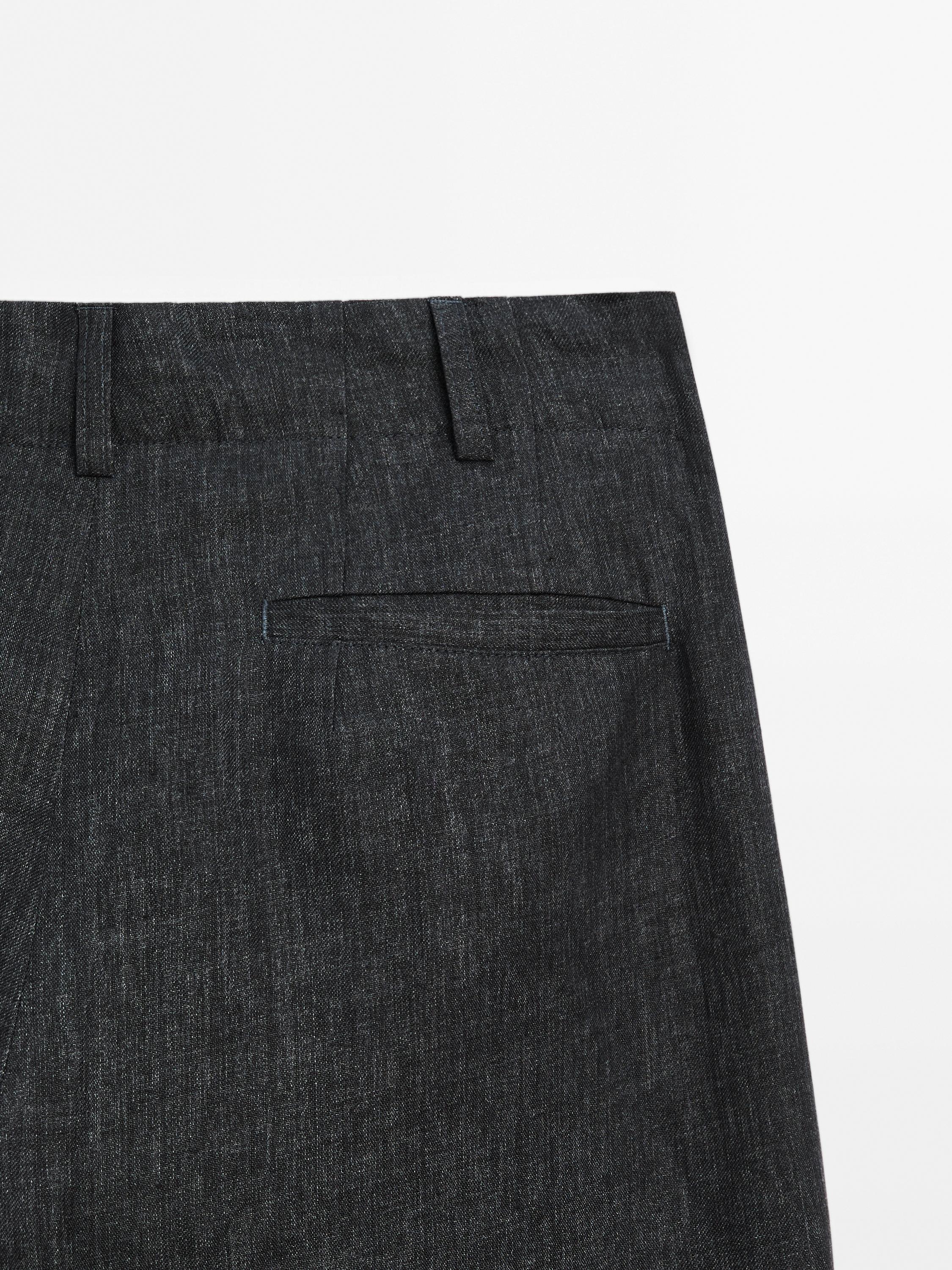 Faded 100% linen trousers