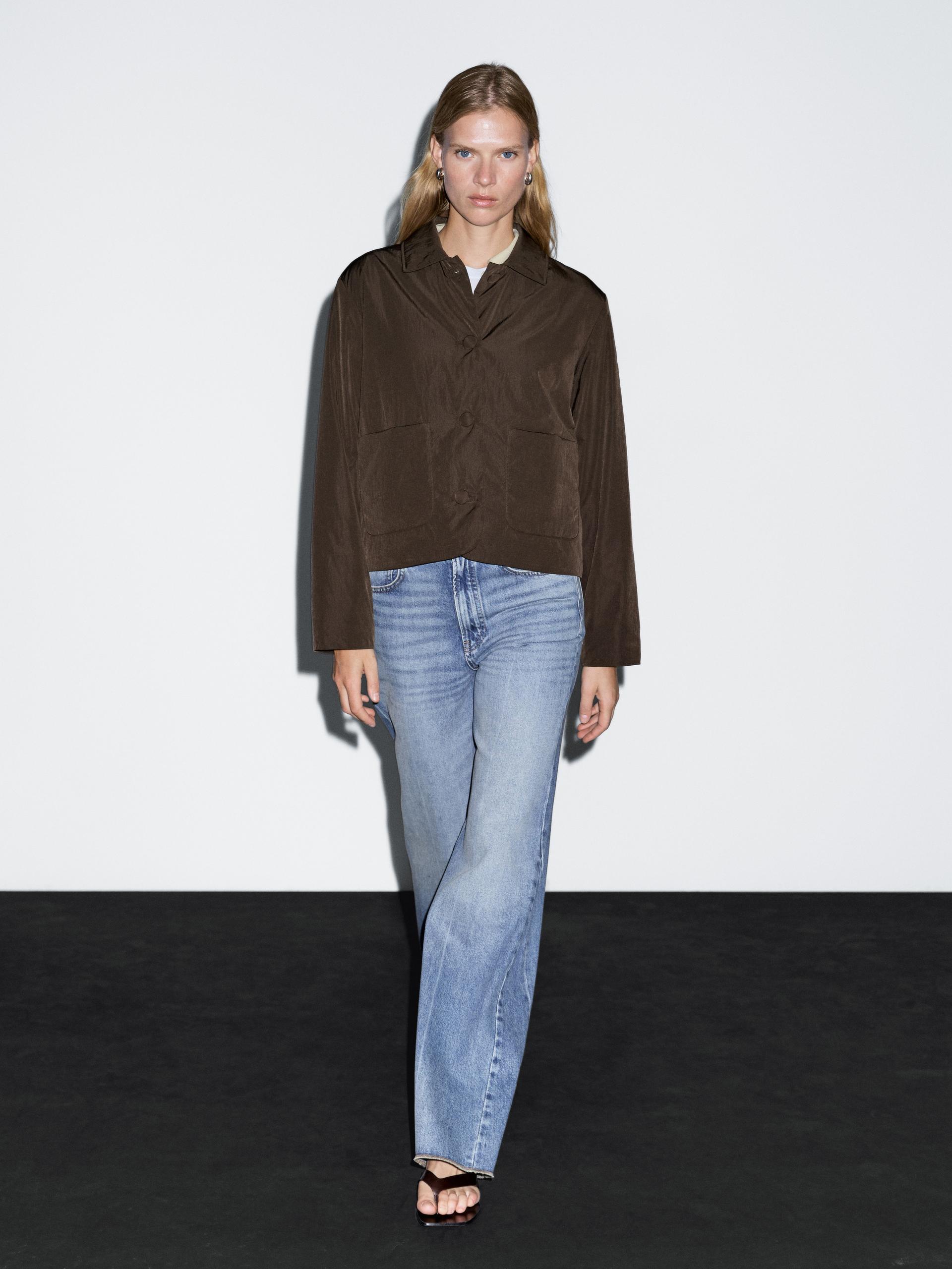 Giacca Corta Imbottita Con Bottoni Foderati - Marrone - L - Massimo Dutti - Femminile