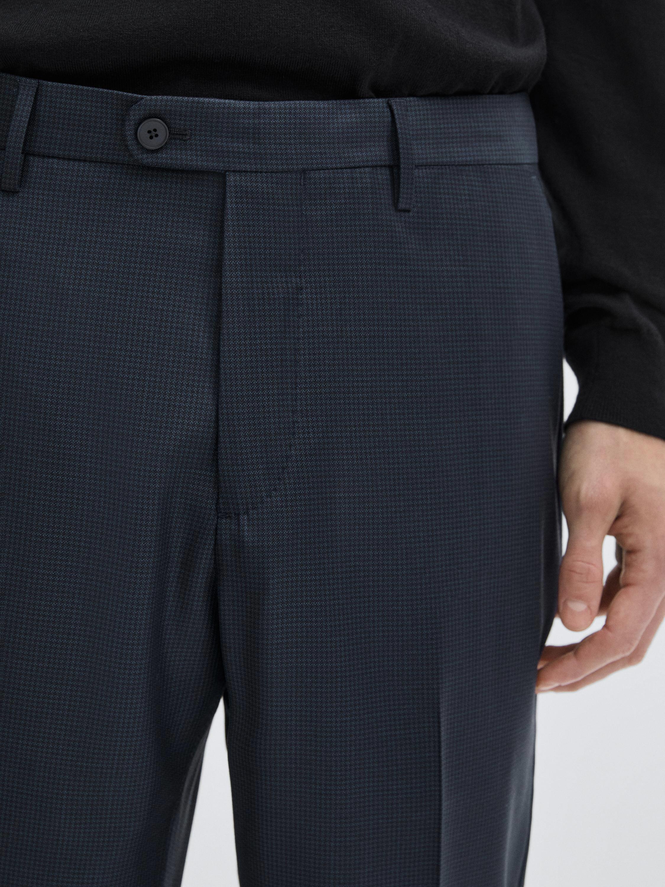 Wool houndstooth trousers