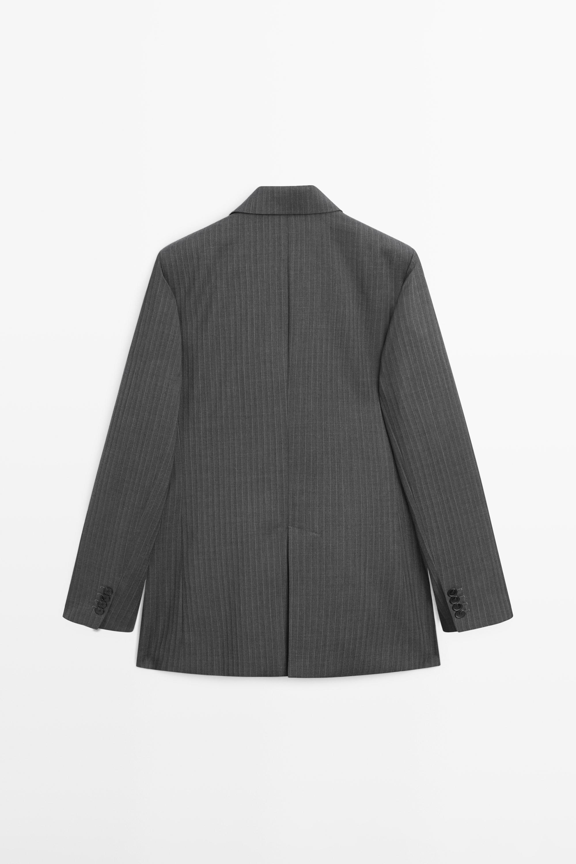 Pinstripe cool wool blend suit blazer