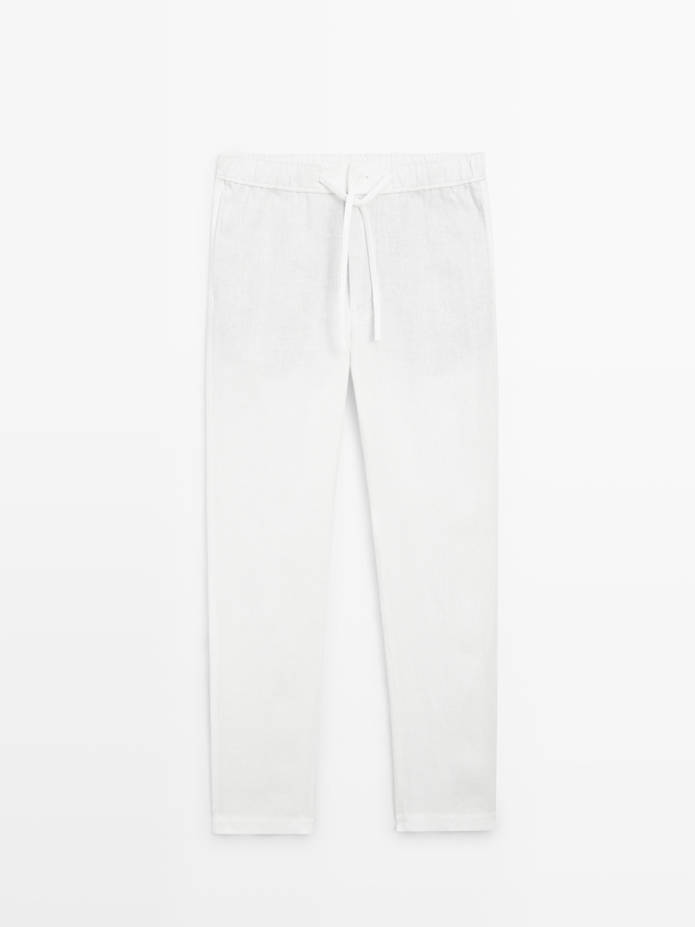 Jogger fit bukser i hør