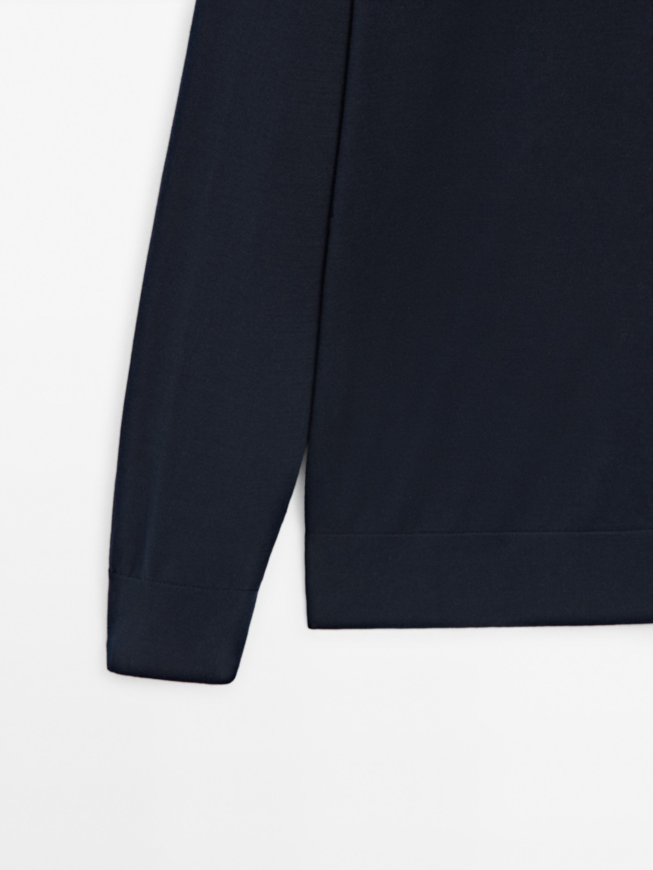 Long sleeve cotton knit sweater